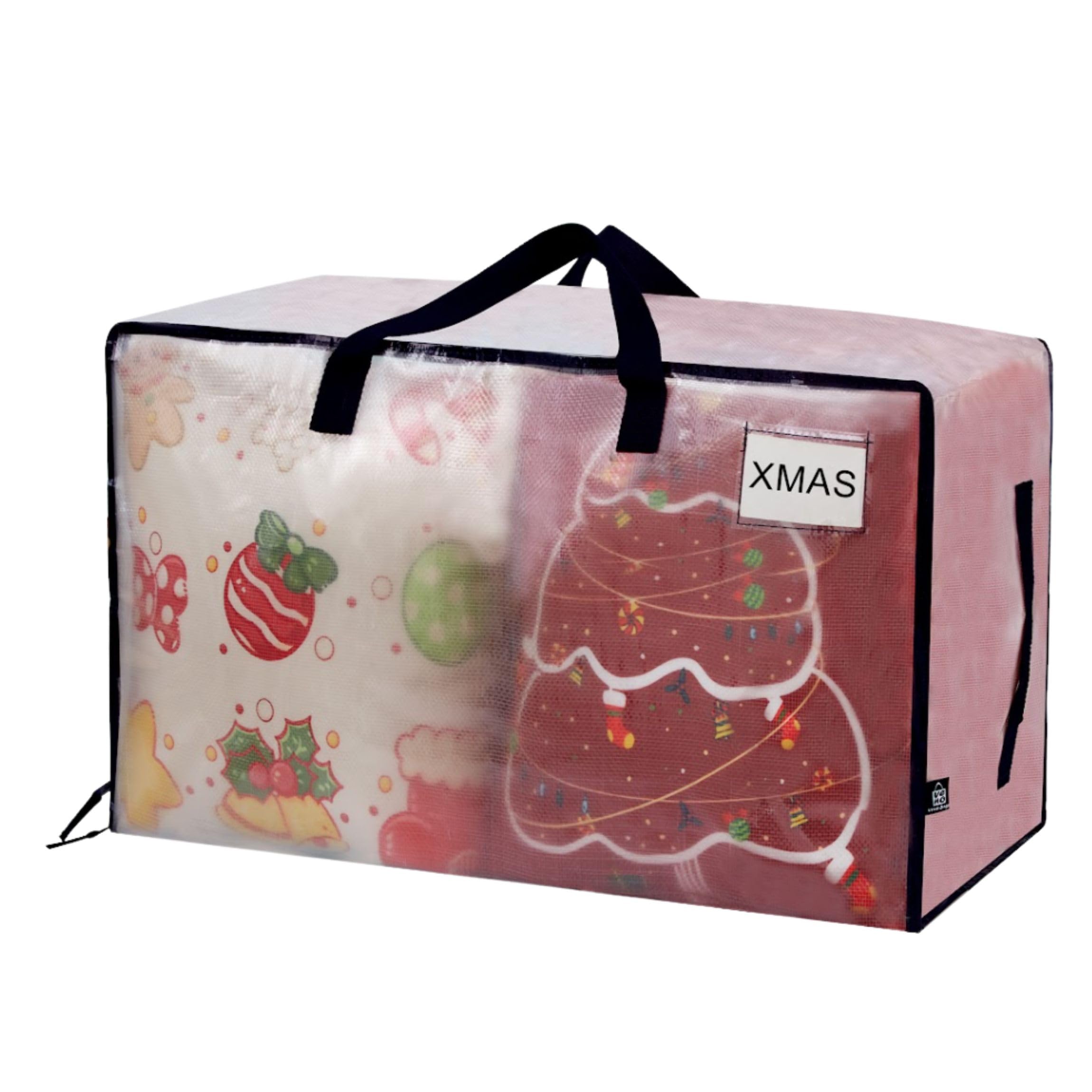 VENO 4 Pack Heavy Duty Oversized Storage Bag for Moving, College Dorm, Traveling, Camping, Christmas Decorations, Packing Supplies, Organizer Tote, Reusable and Sustainable (Clear, 4 Pack)