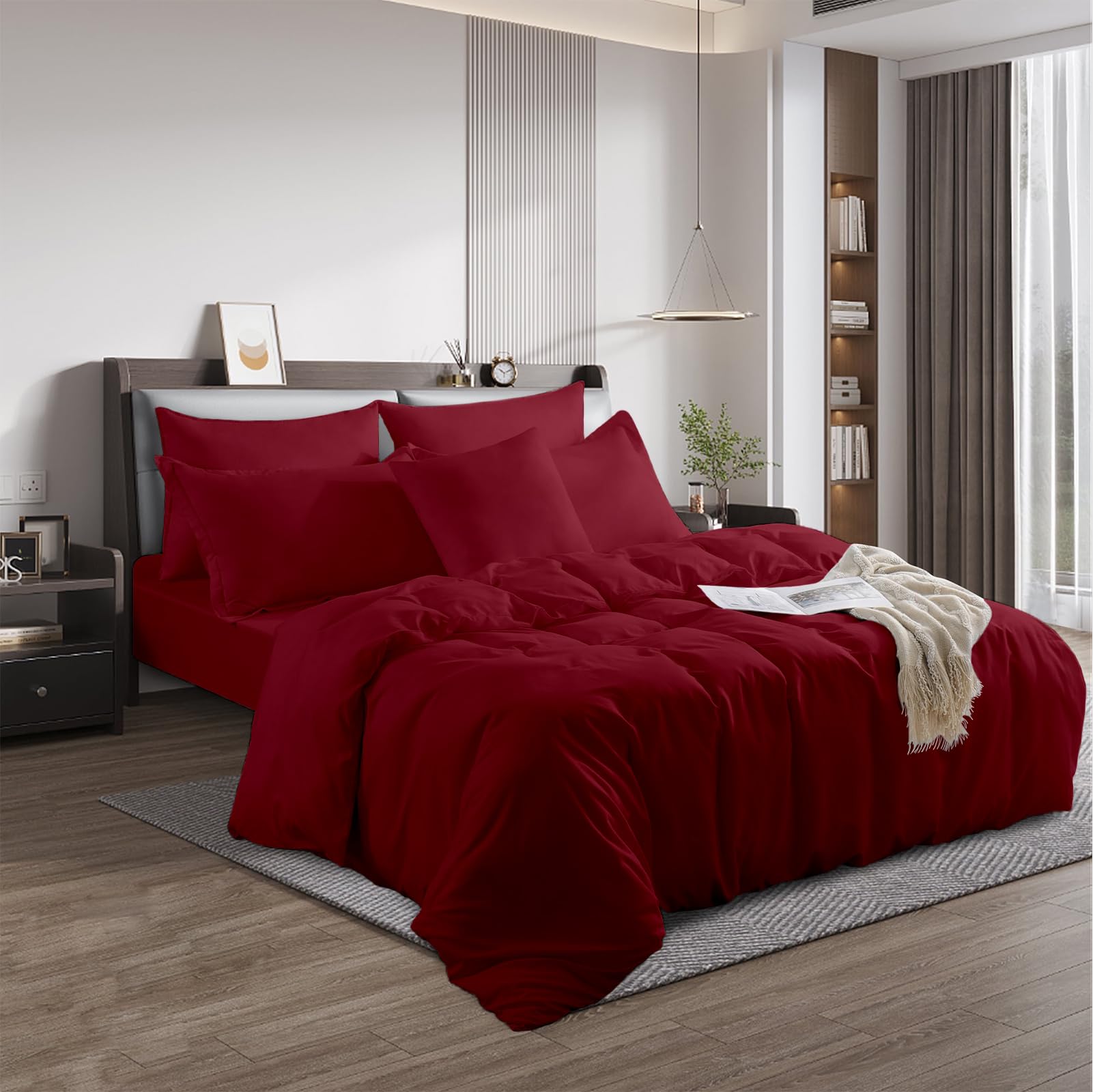 Rohi Red Rohi® Non-Iron Single Duvet Cover Set – 180Tc Polycotton Percale Duvet Cover With 2 Pillow Cases (Red)