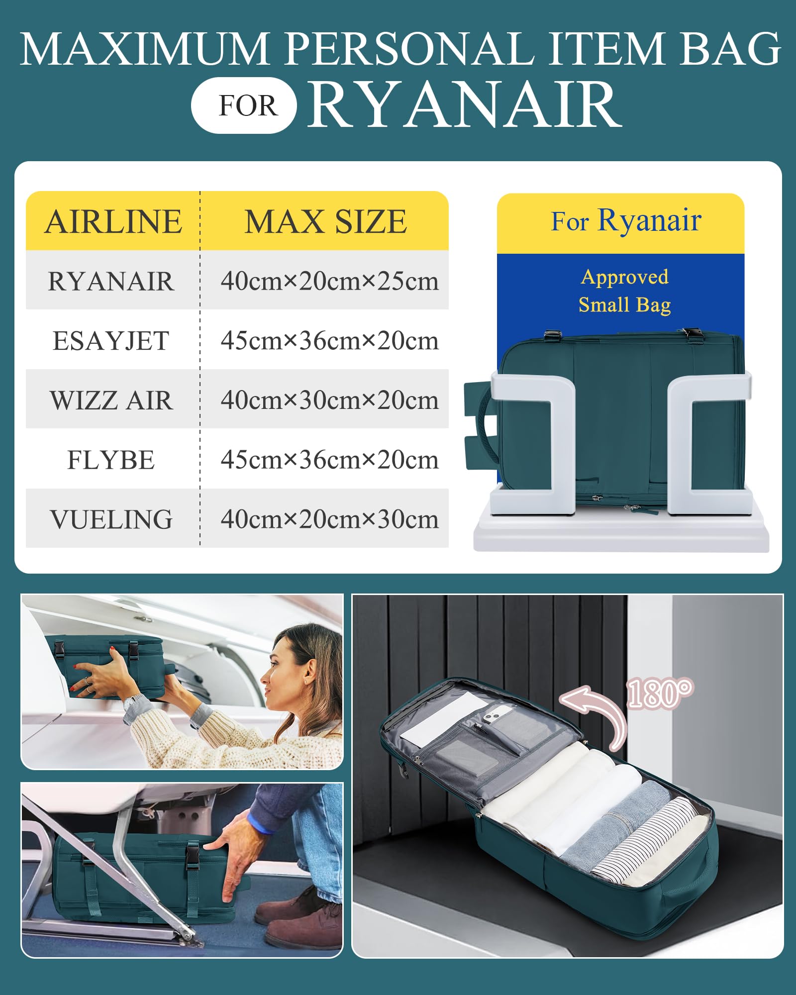 SZLX Zaino da Viaggio grande Zaino Ryanair 40x30x20 Sottovuoto Donna da escursionismo sportivo da esterno impermeabile Zaino Casual Laptop da 14 Pollici con porta di ricarica USB Scomparto per Scarpe