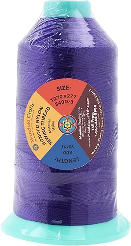 Miniatura 753 de Mandala Crafts Hilos de coser resistentes de nailon consolidado, hilo para tejer jeans de cuero, hilos de tapicería marina al aire libre, Beige