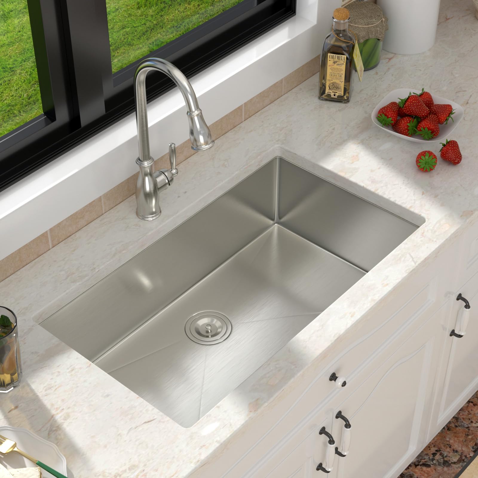 Zeayoun 30 Inch undermount Kitchen Sink 16 Gague Stainless Steel
