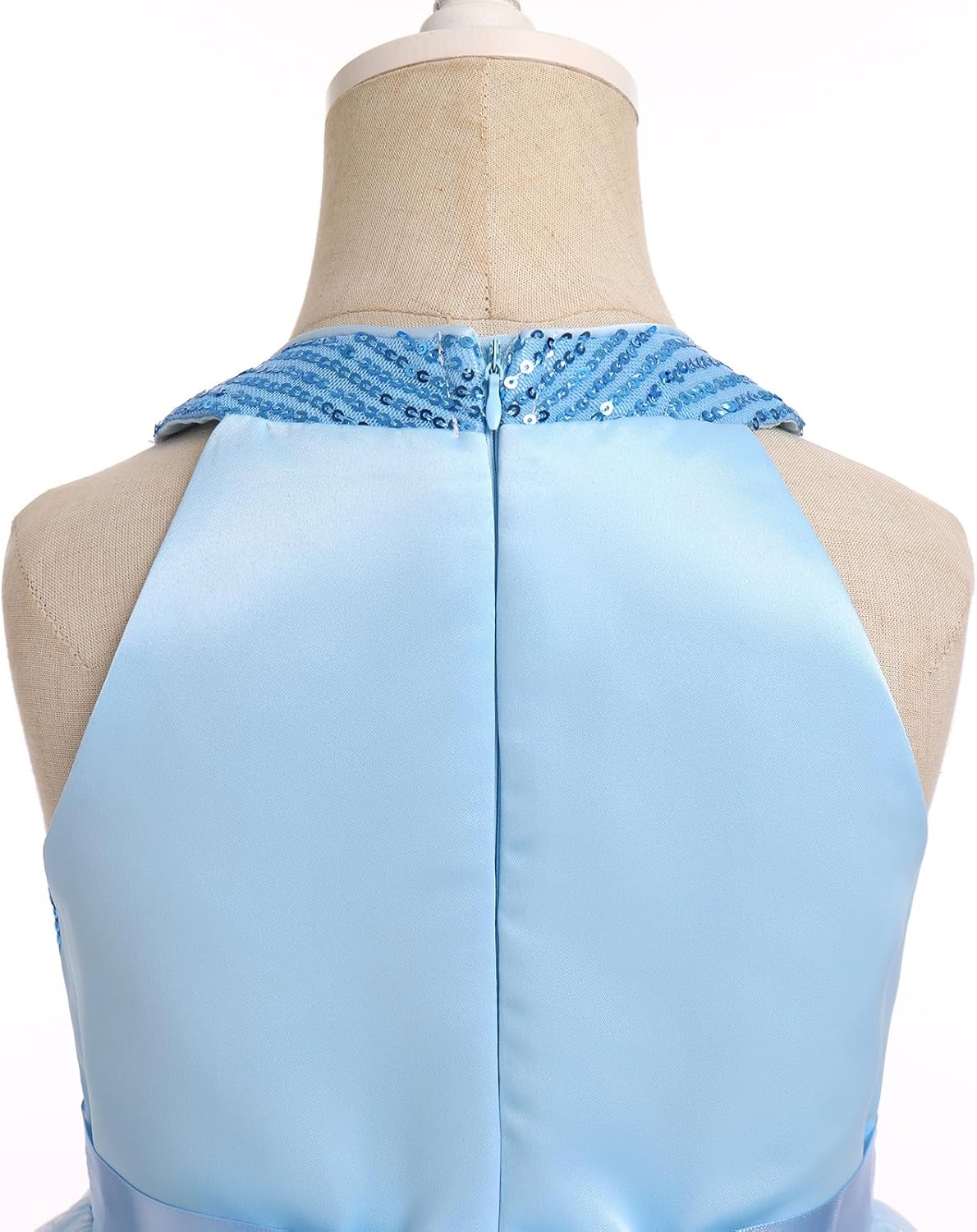 Flower Girl Wedding Guest Formal Holiday Dress Halter Sparkly Sequins Birthday Pageant Evening Prom Birthday Outfits - Image 5