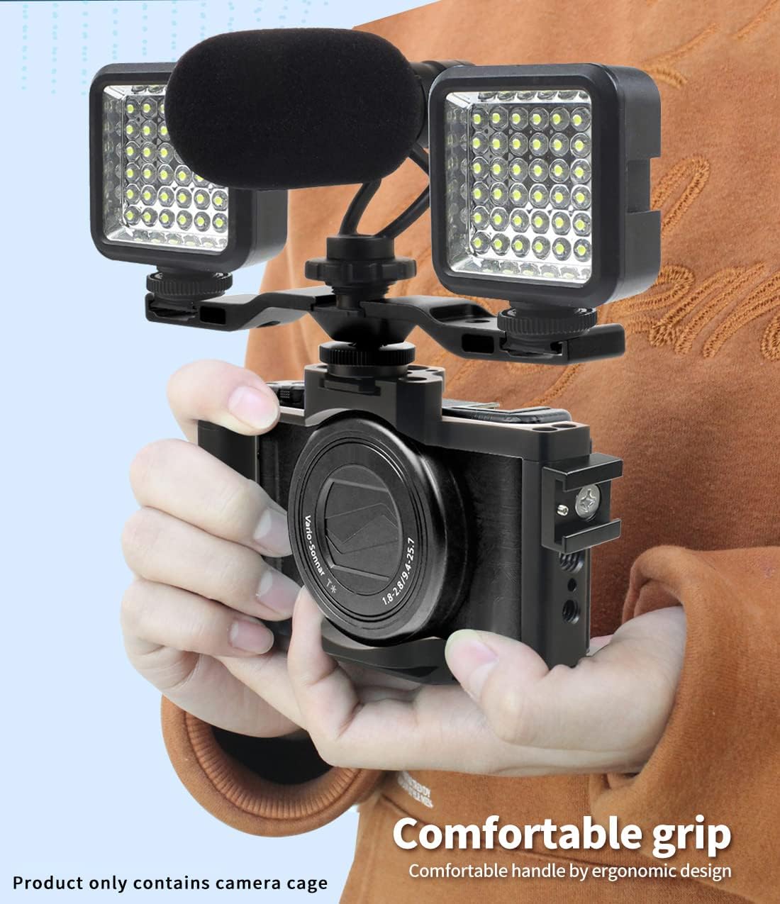 FEICHAO ZV1 Camera Cage Kit Compatible with Sony ZV1 Video DSLR Stabilizer Extension Bracket (Cage with Cable Clip)