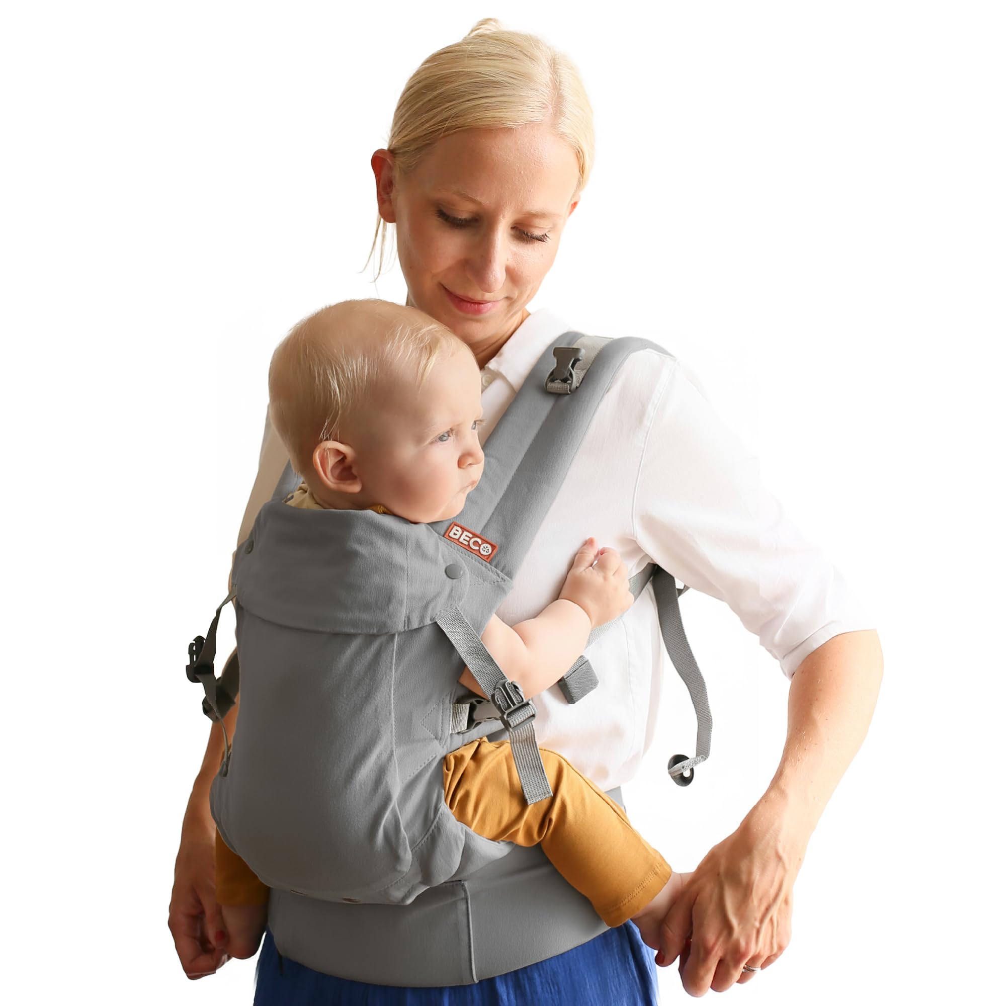 Beco Gemini Mochila Portabebés Ergonómica de 3,2 a 15,8 kg (7–35 lbs) - Posición en M, Asiento Ajustable - Mochila de Porteo para Recién Nacidos y Niños Pequeños100% Algodón (Geo Floral) — view 16