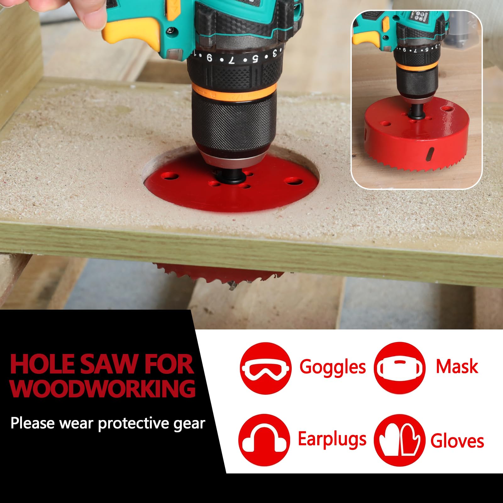 Kit de forets pour scie cloche 80 mm, robuste M42 HSS foret trou Cutter