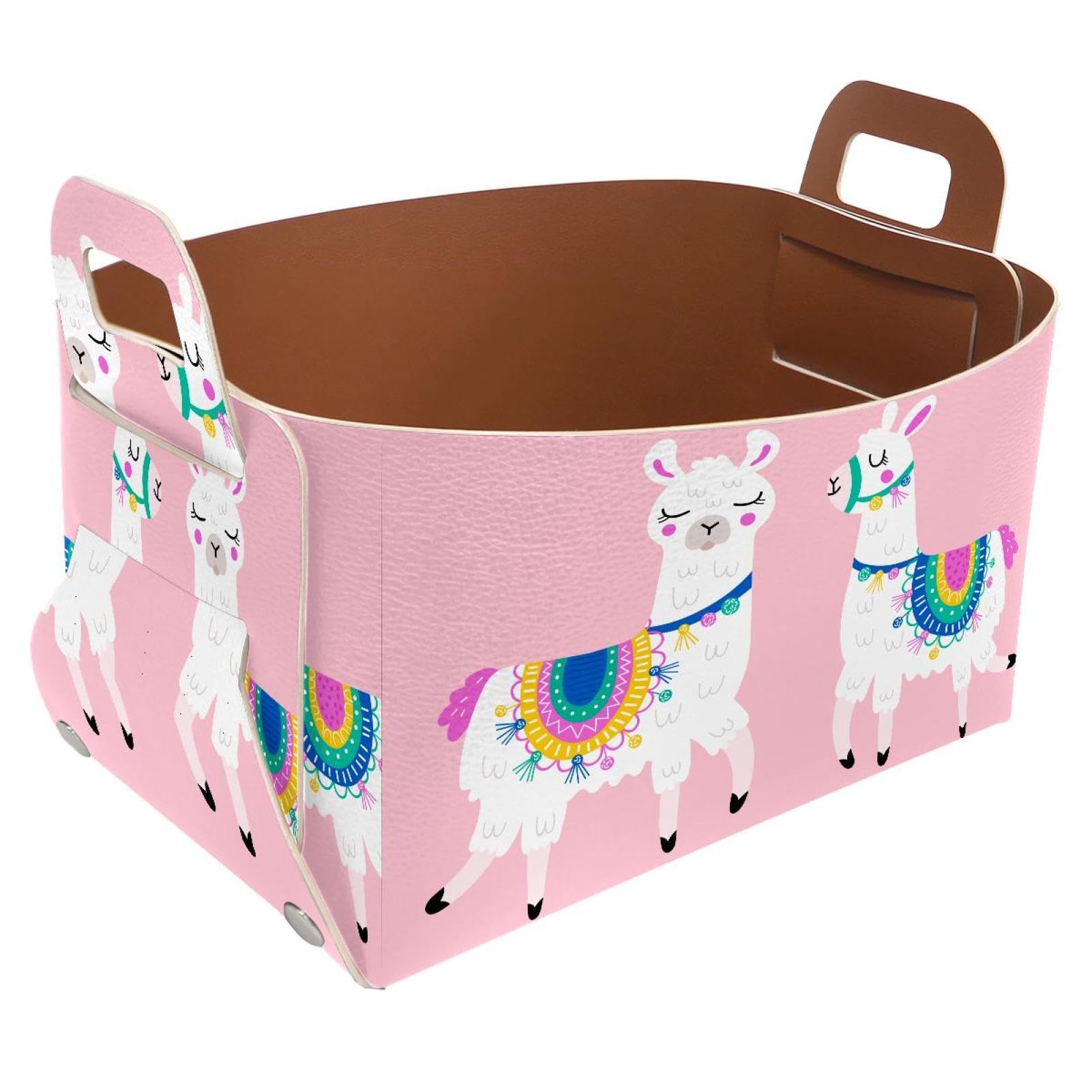 Panier pliable pour chambre d'enfant et placard, boîte de rangement rose