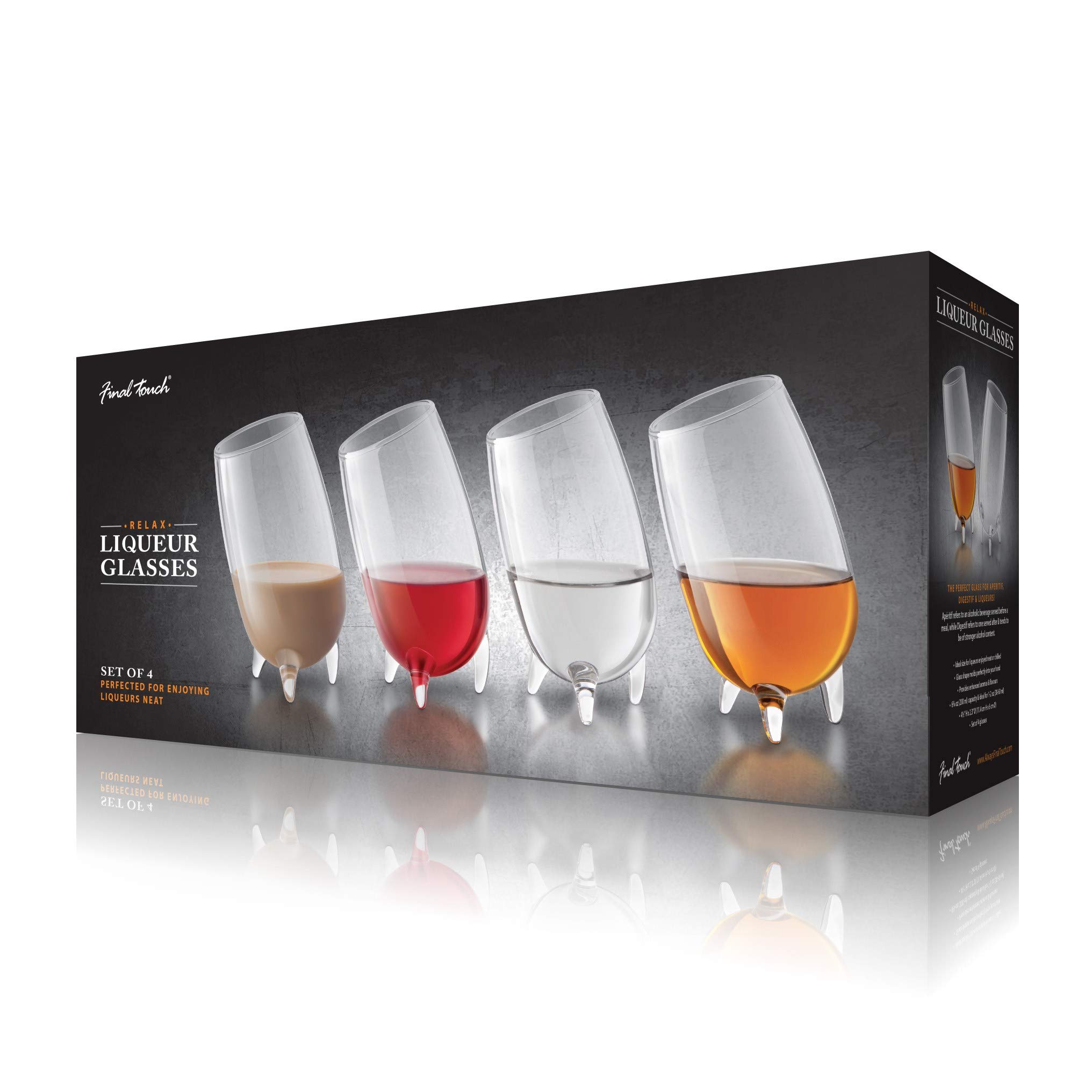 Final Touch Set of 4 Relax Liqueur Glasses | Neat (GC154)