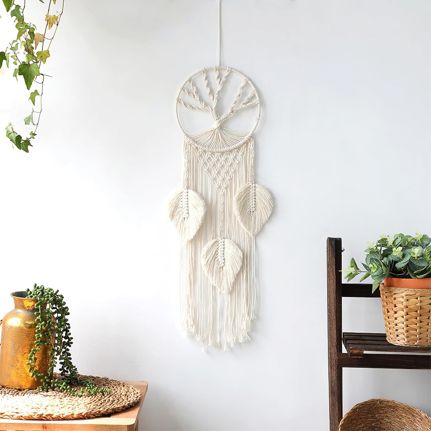 Marstey Bohemian Wall Hanging Decor Macrame Dream Catcher, 85 x 20cm for Home Living Room Bedroom Office (Tree of Life)