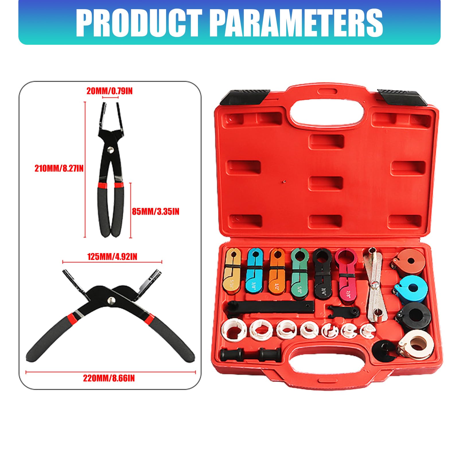 Juego de 24 herramientas profesionales de extracción de tuberías HVAC para automóviles, camiones, motocicletas, aceite de reparación y alicates de corte de Hvac