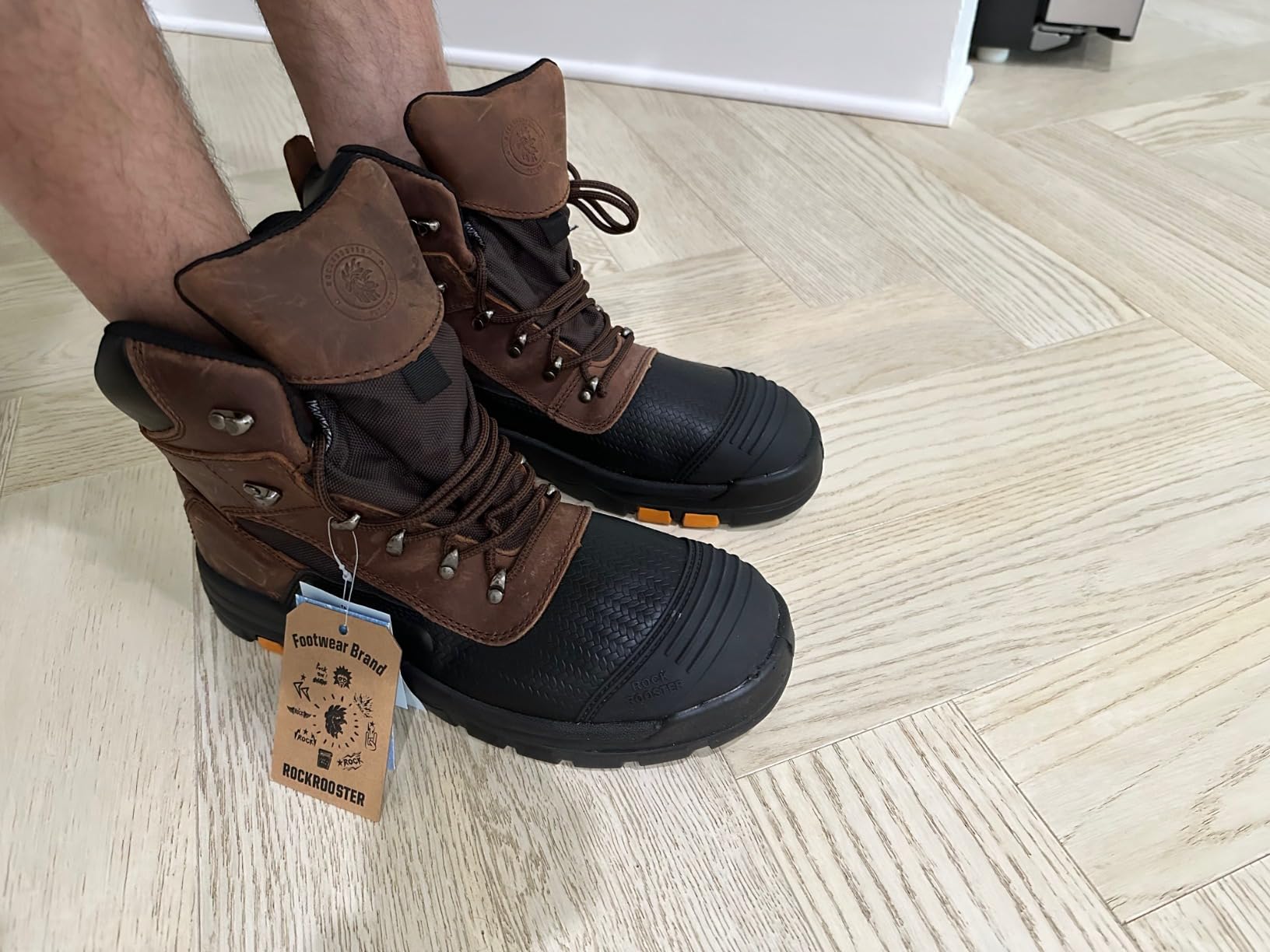 ROCKROOSTER Sedona 6 Inch Waterproof Steel Toe Leather Work Boots