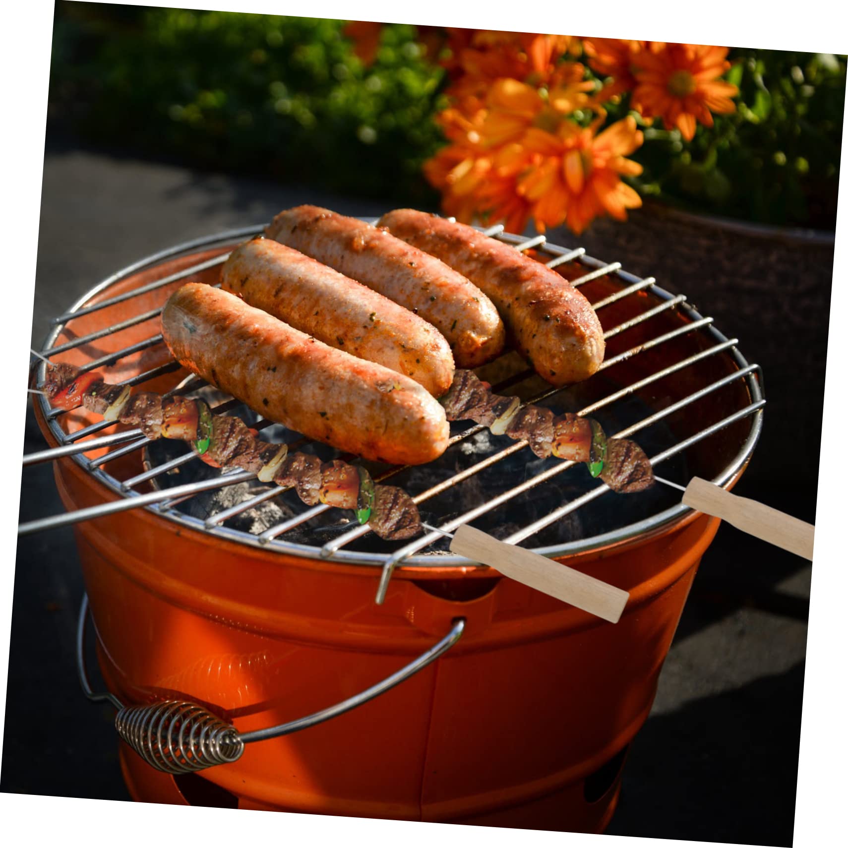 Milisten 15Pezzi Barbecue Inossidabile Legno Strumento Pratico per Arrosti e Grigliate