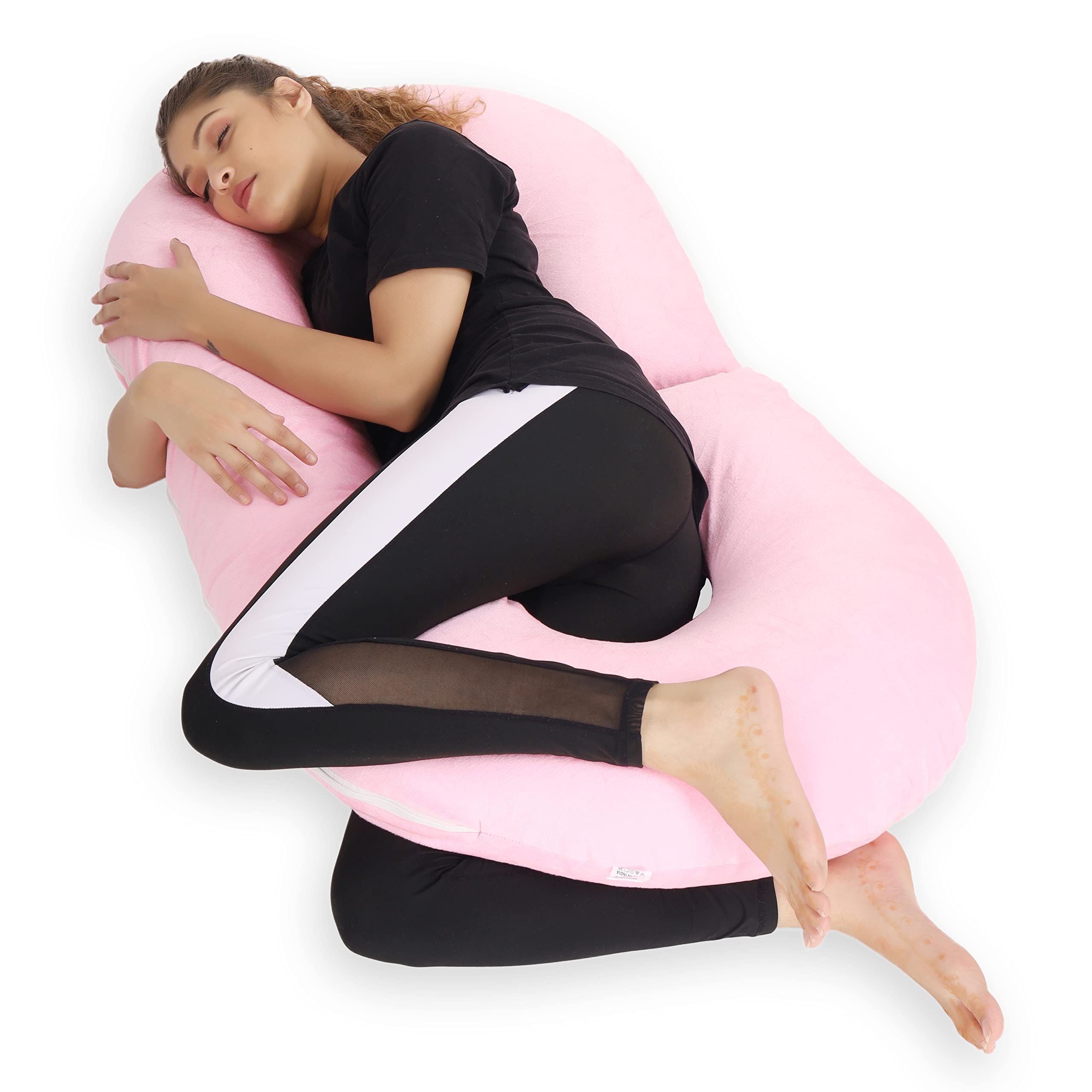 MARWAL Ultra Soft C Shaped Pregnancy Pillow, Body Pillow for Sleeping, Full Body Pillow, Baby Nursing Cushion & Maternity Pillow with Velvet Zippered Cover