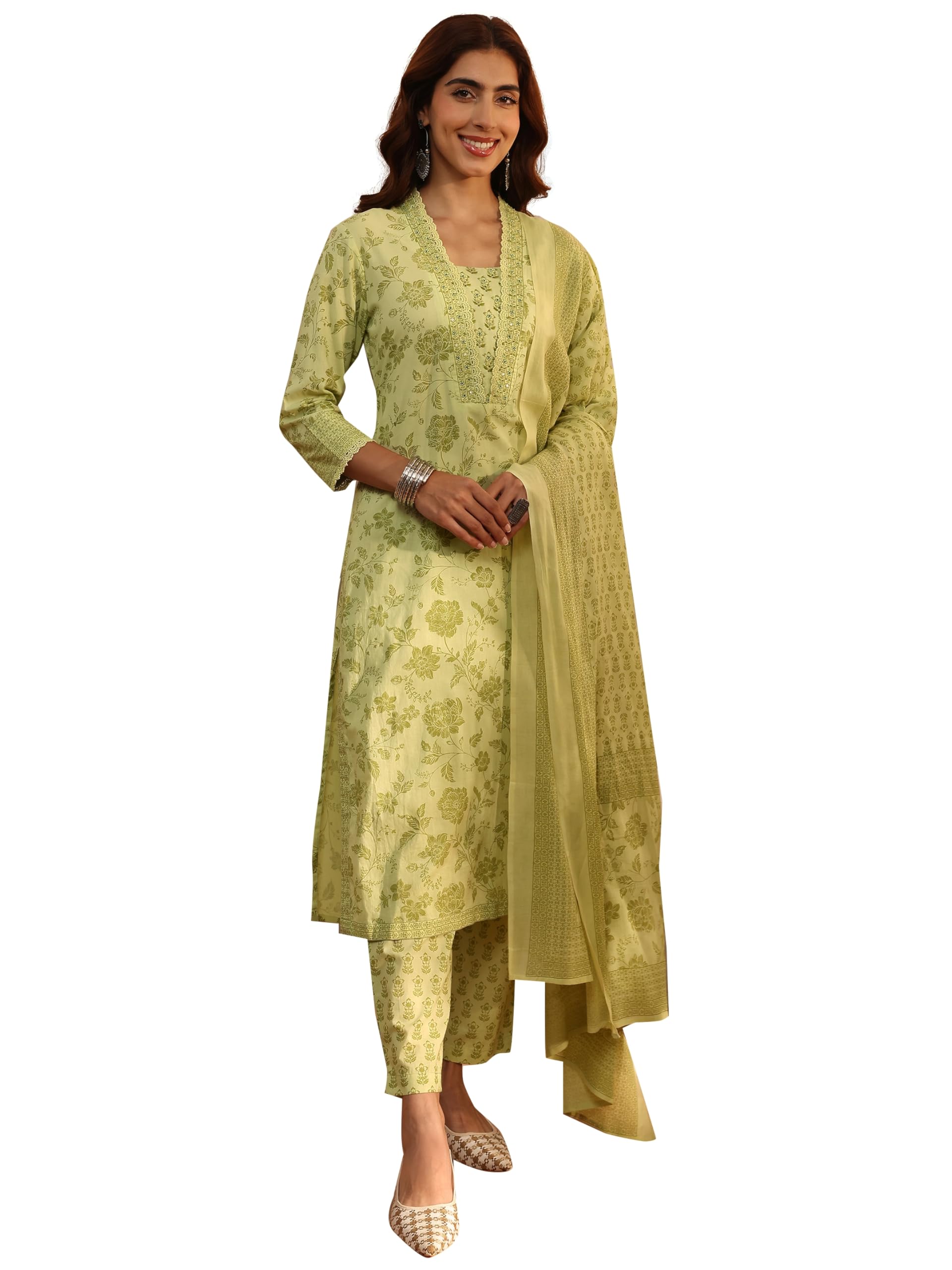 libas Printed Cotton Straight Kurta With Trouser and Dupatta-picture-10