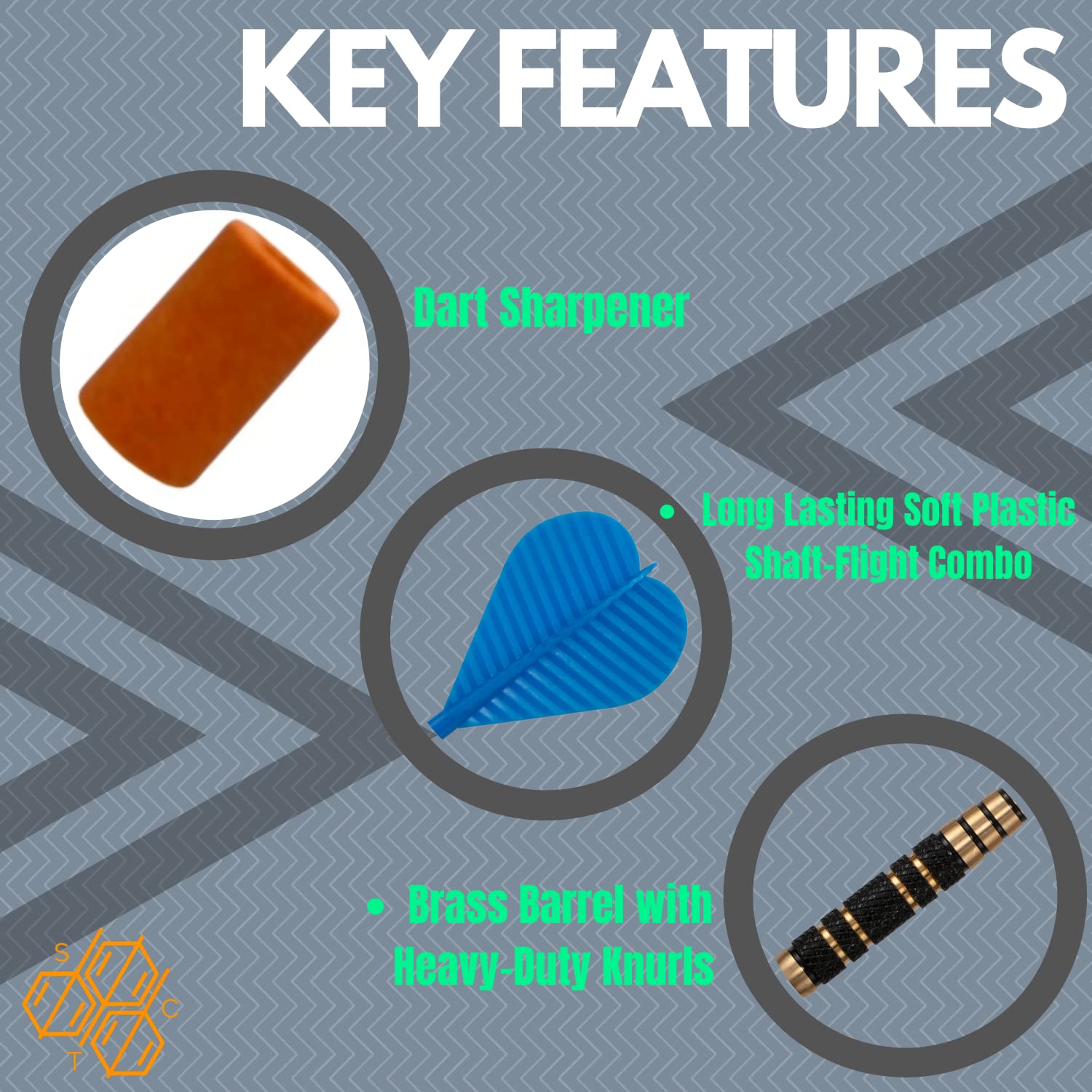 Amazon.co.jp: スチールチップダーツセット | バーダーツ12個 各色3個