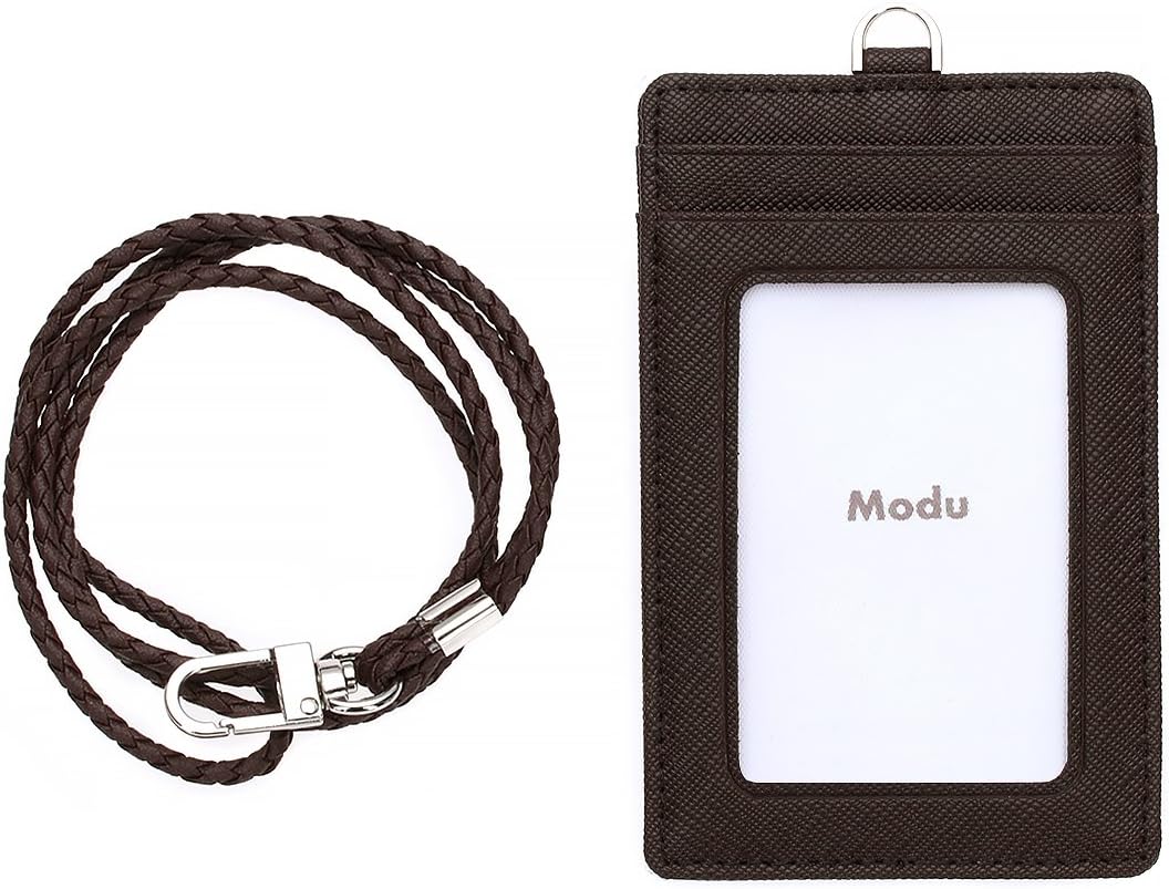 Leather ID Card Holder (Darkbrown)