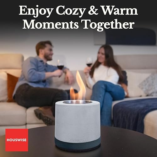 Miniatura 6 de Houswise Kit para hacer fogatas de mesa  Hormigón para exteriores e interiores, fogata de mesa, pequeña chimenea portátil para interiores