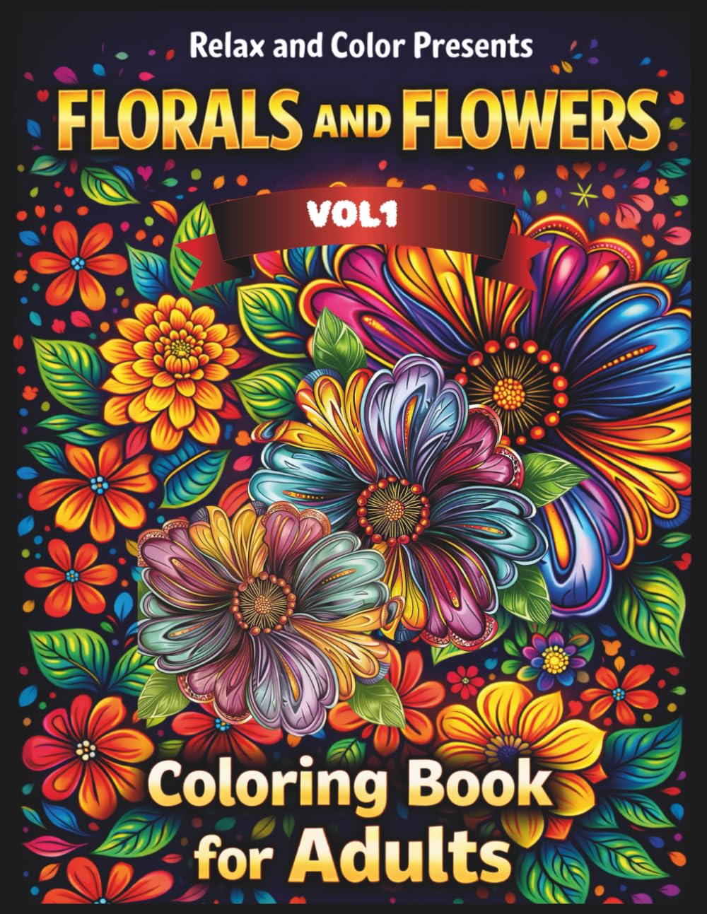 Relax and Color Presents Florals and Flowers VOL1: Coloring book For Adults
