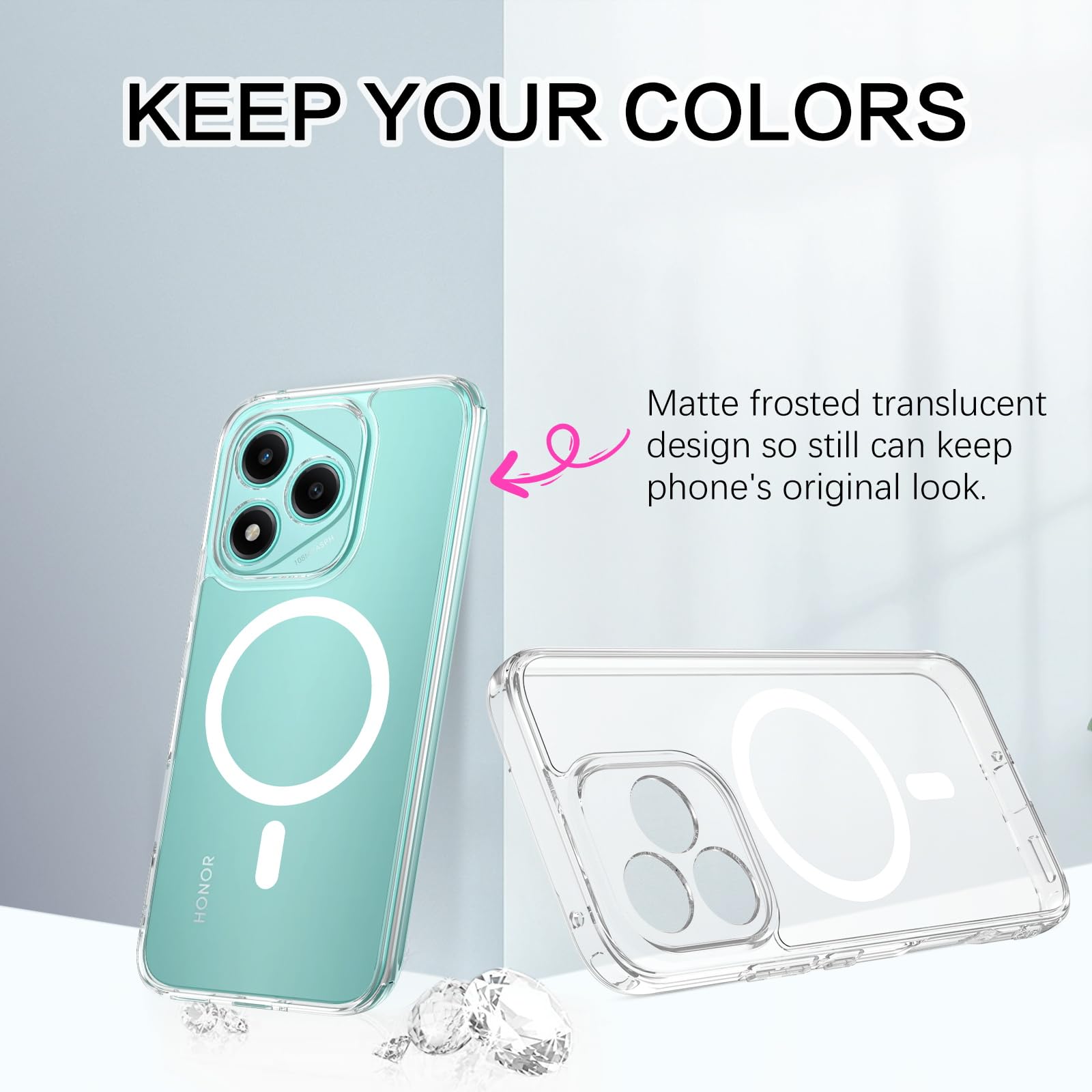 Cover per Honor 400 lite 5G,Custodia Sottile in TPU Morbido, Silicone