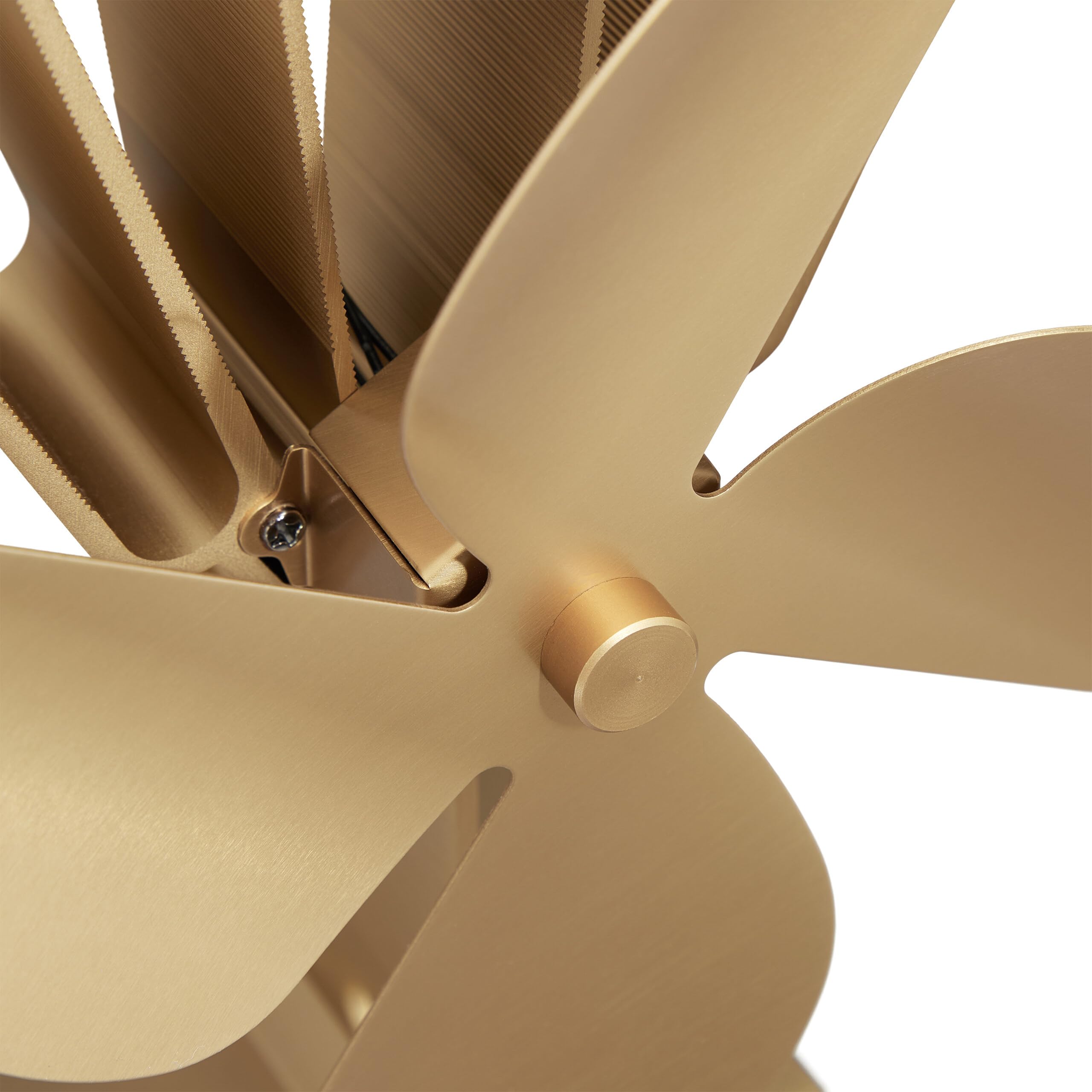 Relaxdays Ventola per Stufa Senza Elettricità, Silenzioso, Ventilatore per Camino & Forno, Accessorio, 4 Pale, Bronzo