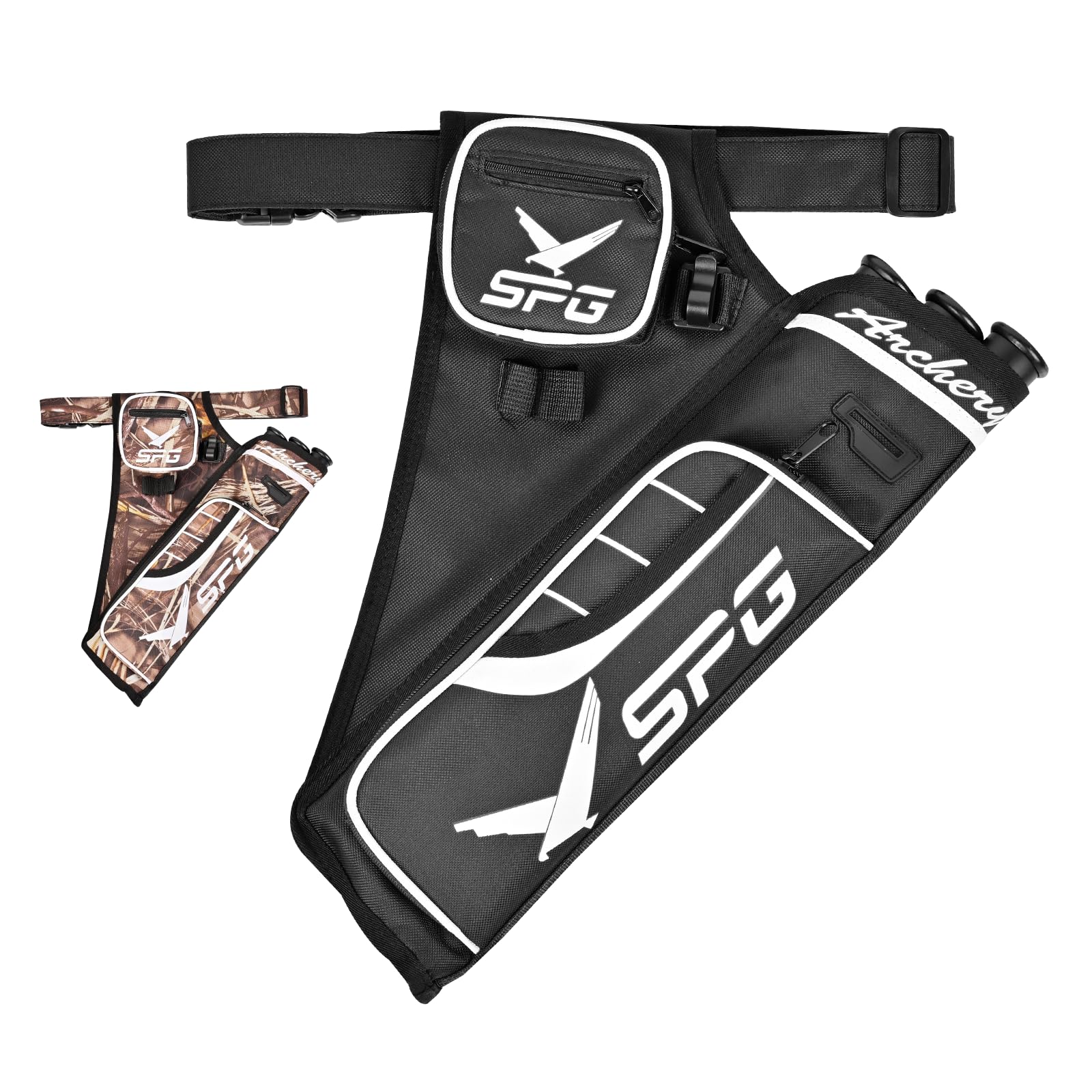 Arrow Quiver Archery Hip Quiver, Durable Adjustable Waist Belt Three Arrows Tube for Arrow Storage Compound Bow Recurve Bow Accessories