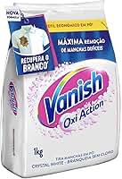 Tira Manchas Vanish em Pó Crystal White Oxi Action para roupas brancas Refil Econômico 1kg