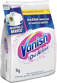 Tira Manchas Vanish em Pó Crystal White Oxi Action para roupas brancas Refil Econômico 1kg