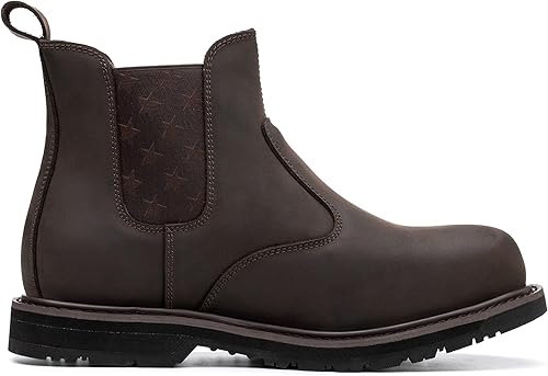 Miniatura 4 de Epochsaga Botas de trabajo de seguridad Chelsea con punta compuestade acero, zapatos de tobillo industriales y de construcción, aislados de moda, 6