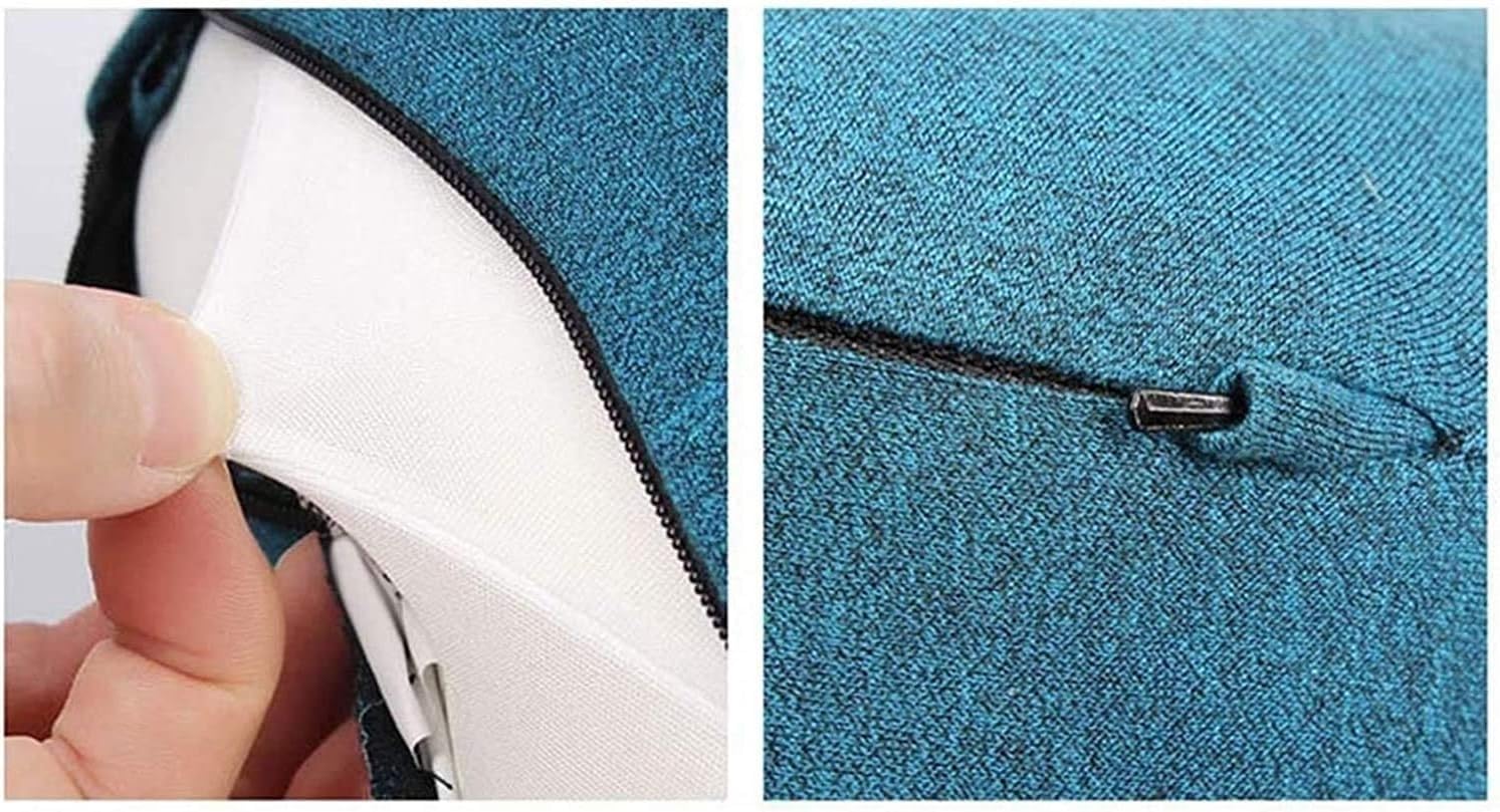 Cuscino da Viaggio for Aereo e Auto, Cuscino Gonfiabile for Il Collo con Morbida Copertura in Pile e Maschera for Gli Occhi, Leggero e Portatile