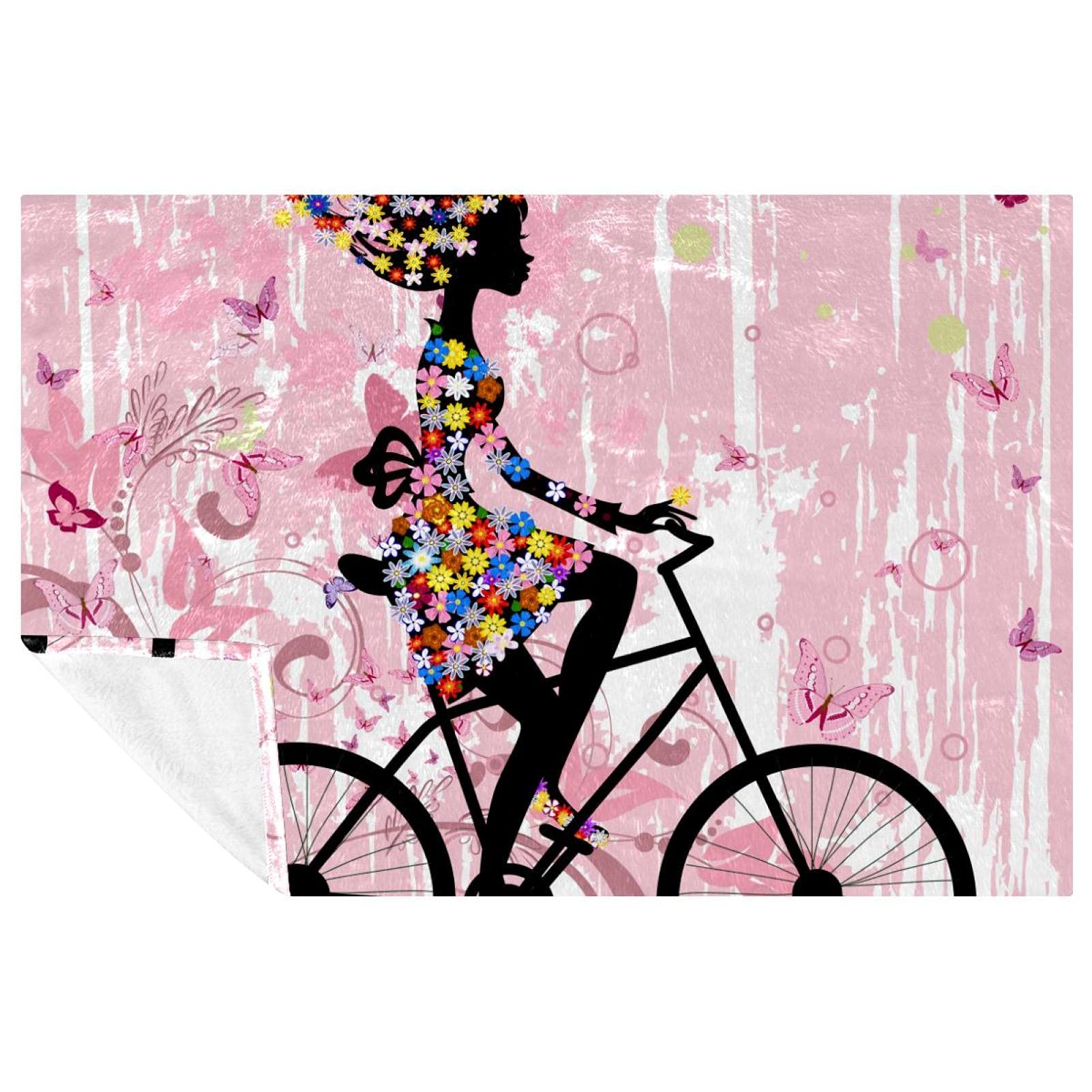 Couverture douce pour fille motif papillons | Plaid lit et canapé chaud