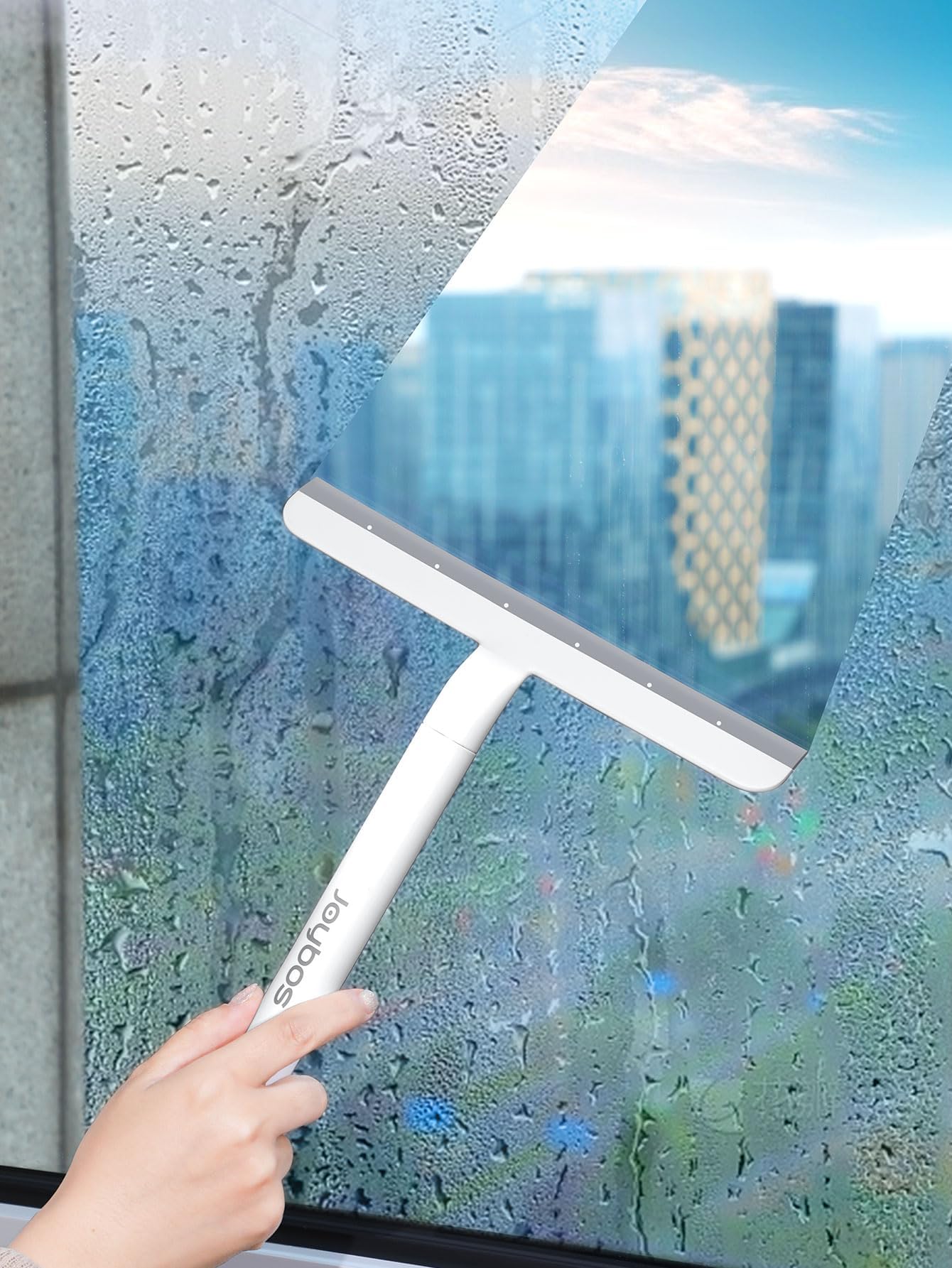 IMHO Shower Squeegee for Shower Glass Door White Glass