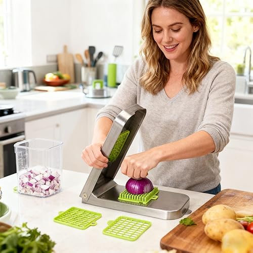 Miniatura 2 de Pssopp Multifunctional Food Chopper, Vegetable Chopper Kitchen Gadget Essentials for Home Kitchen Outdoor Picnic