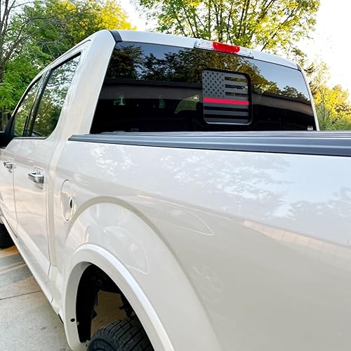 Miniatura 4 de Calcomanía de bandera estadounidense para ventana central trasera para Ford F150 F250 F350 2015-2022 2023 2024 2025 - Adhesivo de vinilo con bandera