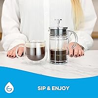 Vista 9 de GROSCHE Cafetera eléctrica con prensado francés, Vidrio transparente