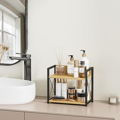 Miniatura 7 de Giikin Organizador de estante de encimera, organizador de especias de cocina de 2 niveles para encimera, organizador de estante de madera para