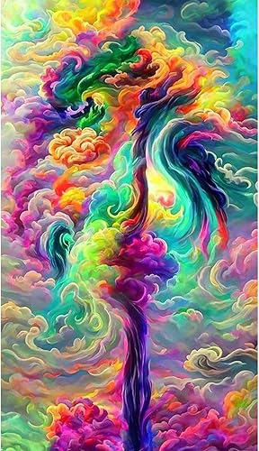 Miniatura 9 de JATOK Kits de pintura de diamantes grandes 5D para adultos principiantes, arte de diamantes de imitación de lago verde, kit de manualidades de