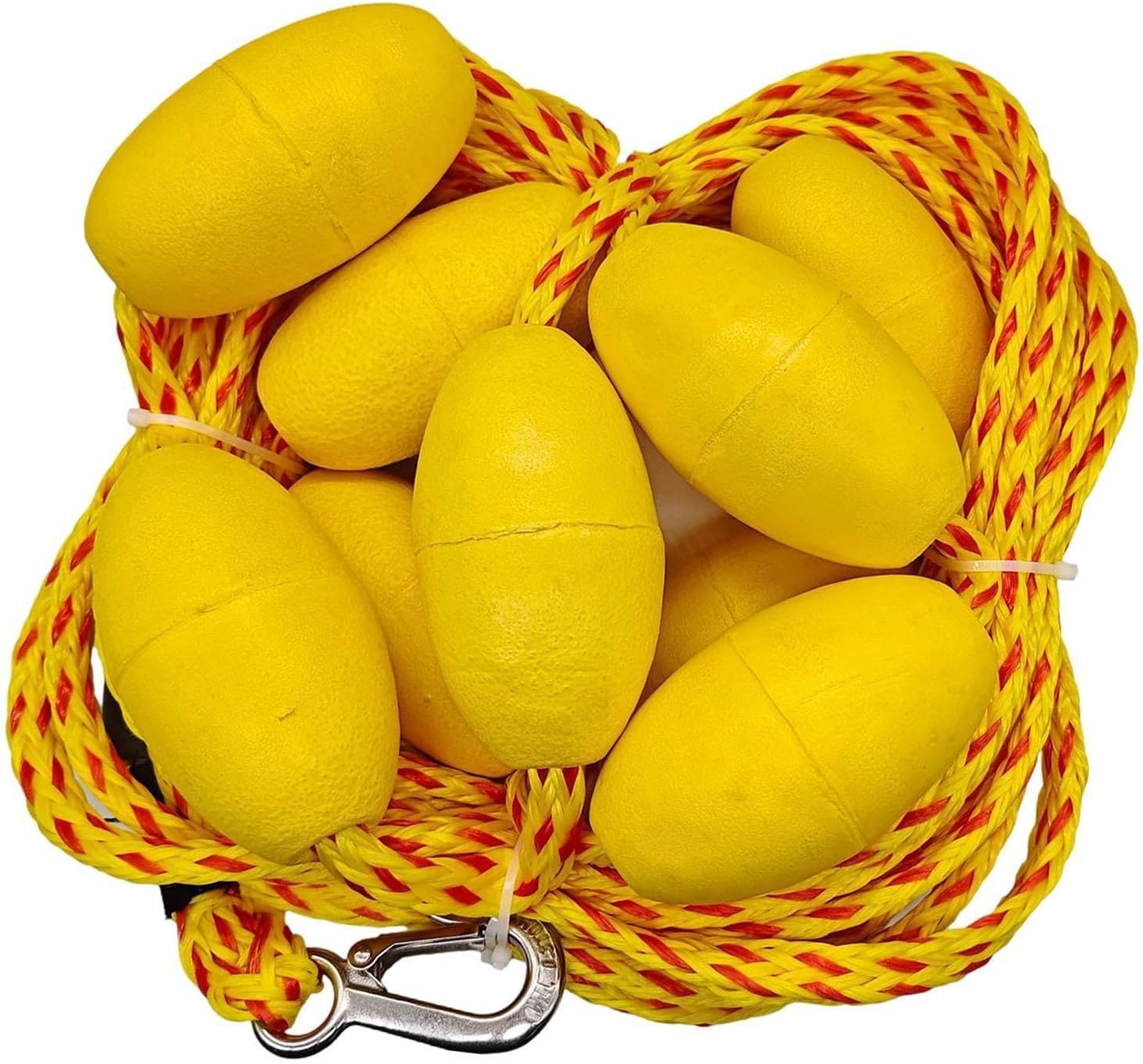 Corda da Traino Resistente da 18 Metri (60 Piedi) con Galleggianti E Ganci per Tubing, Sport Acquatici E Nautica - Accessorio Durevole per Divertimento Sicuro in Acqua.