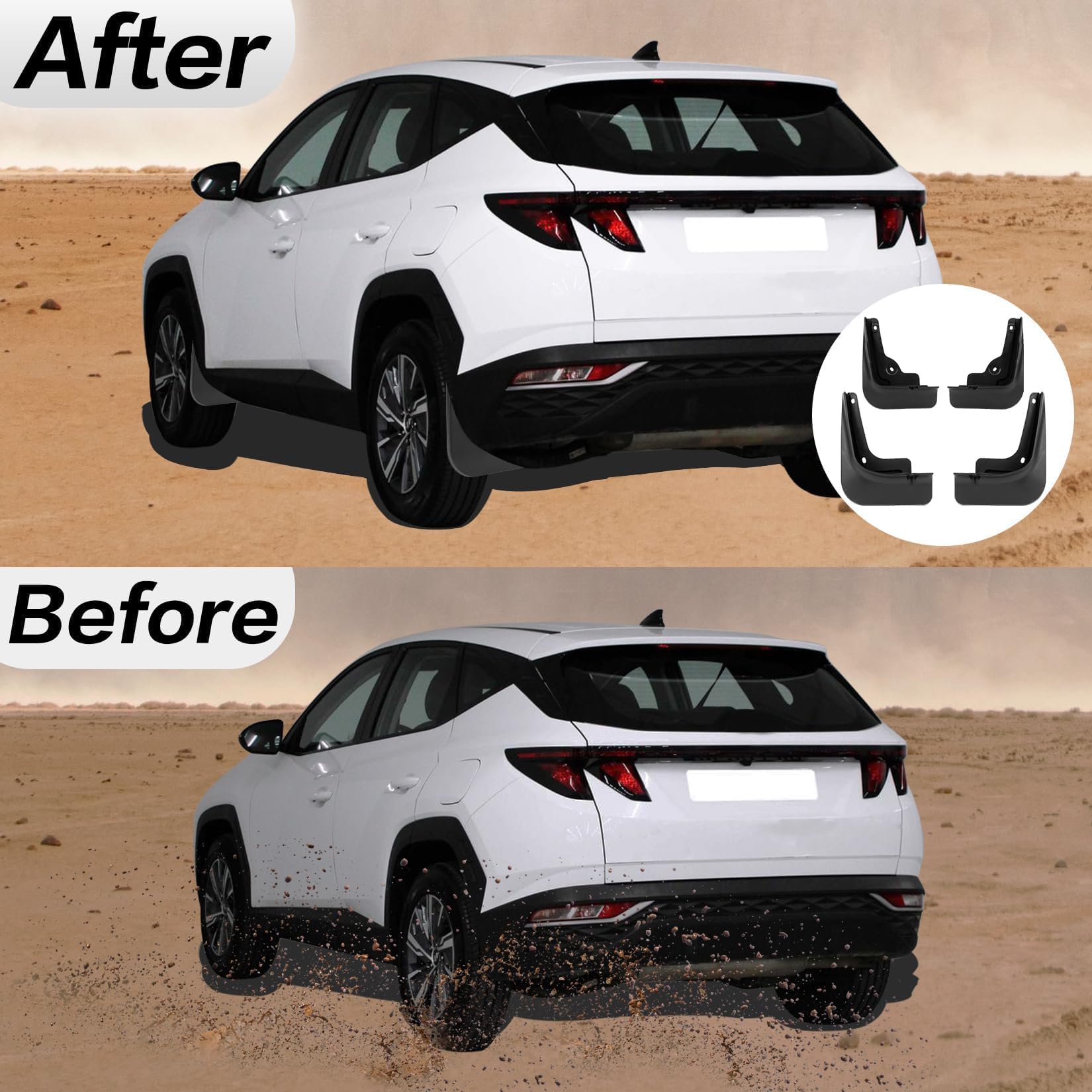 TOPGRIL Kit De 4 Bavettes Garde-boue Avant Et Arrière Pour