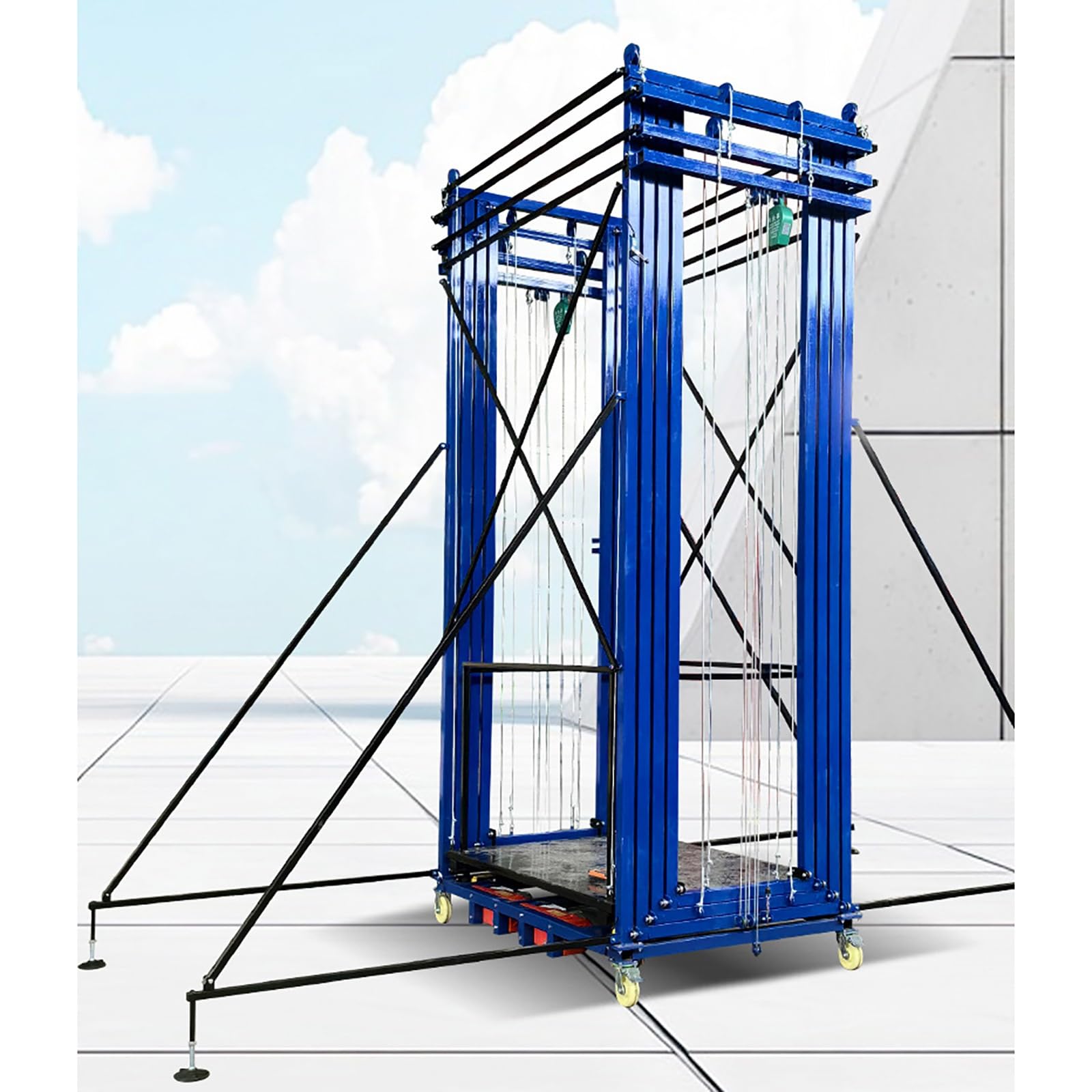 Carrello Elevatore Elettrico For Carichi Pesanti - Piattaforma Di Lavoro Autosollevante, Ponteggio Multiuso, For Lavori In Quota Decorativi For Interni Ed Esterni(16.4FT)