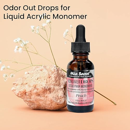 Miniatura 7 de Mia Secret Monomer Drops - Aroma de durazno - 1 oz - Neutralizador de olores - Acrílico líquido