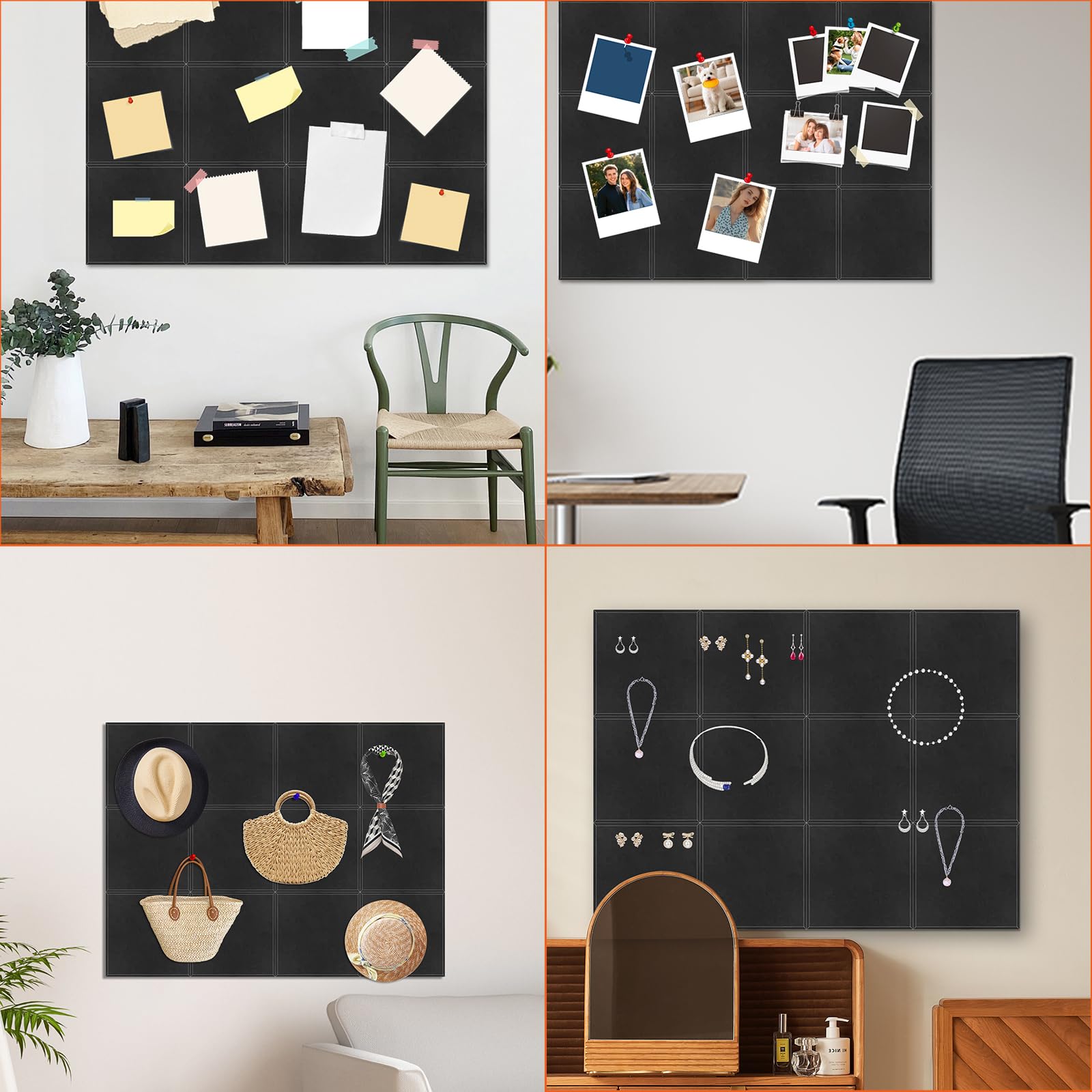 TablóN De Anuncios De Corcho Para Pared, Tablero De Corcho Grande De 120 X 90 Cm, Tablero De Corch Para Oficina, Cocina, Fotos, Notas, Hogar, Escuela, Tablero De Mensajes