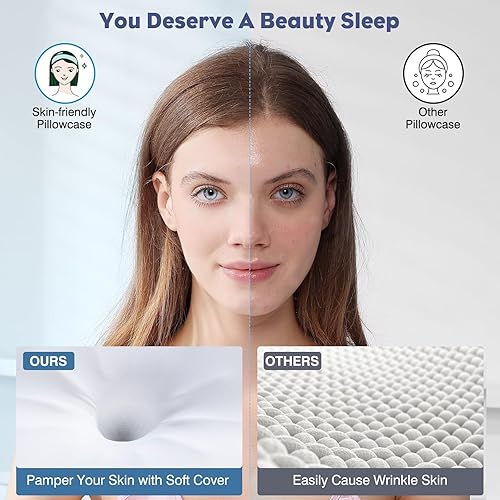 Miniatura 6 de Almohada cervical para el cuello, almohada de espuma viscoelástica para apoyo y alivio del dolor, almohada ergonómica de contorno para dormir de