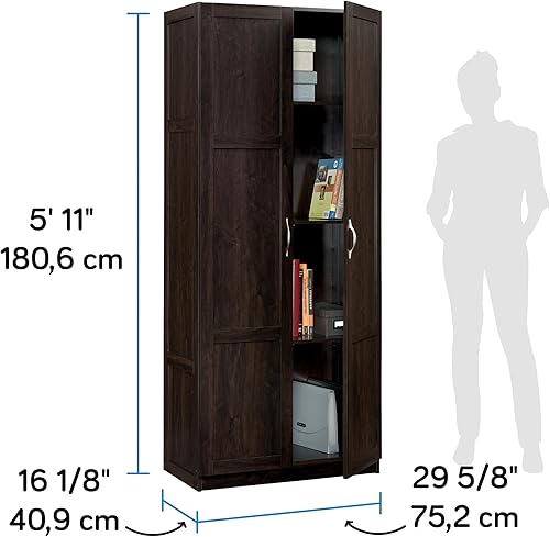 Miniatura 3 de Gabinete de almacenamiento Sauder/Gabinetes de despensa, 29.61" x P: 16.02" x A: 71.50", acabado en canela y cereza