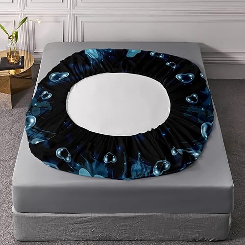 Miniatura 4 de HOSIMA Axolotl - Juego de ropa de cama con patrón de ajolote azul, tamaño individual, para decoración de dormitorio de niños, 1 sábana bajera + 2