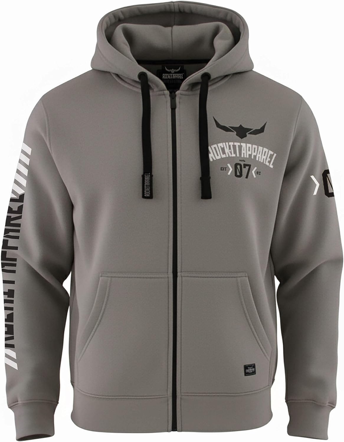 Sweat à Capuche Zippé Homme ROCK-IT Premium Slim Fit - Coton Lourd, Poches, Capuche Ajustable
