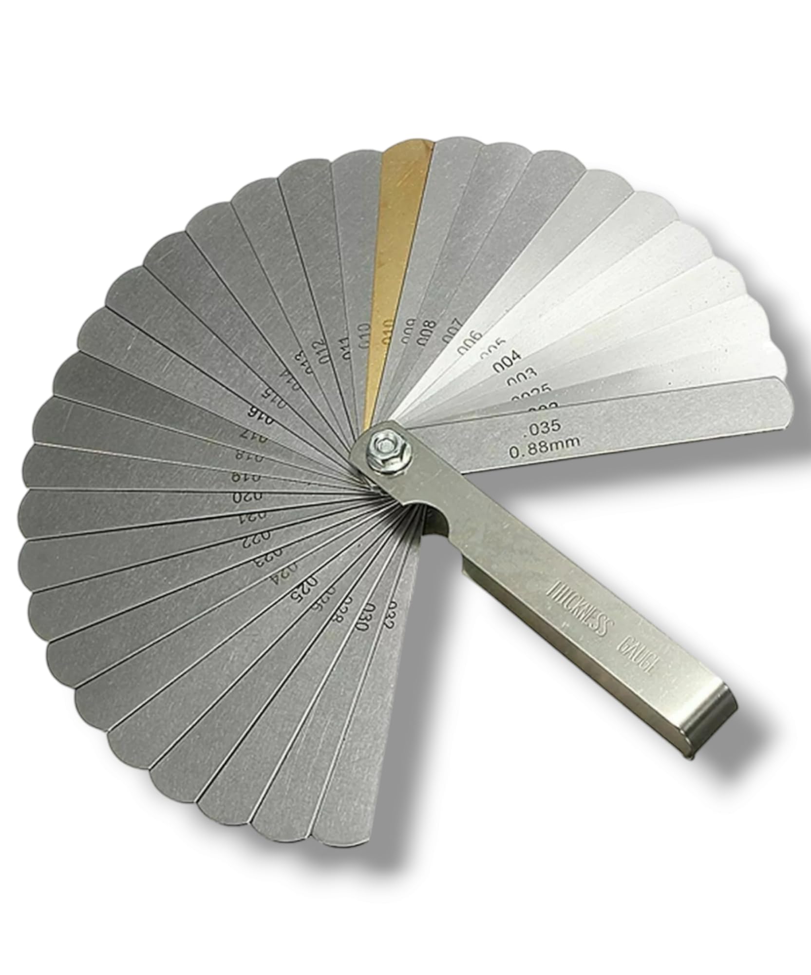 Spessimetro Valvole di Precisione 32 Lame Acciaio Inossidabile 0.04-0.88mm Strumento di Misura Metrici Imperiali