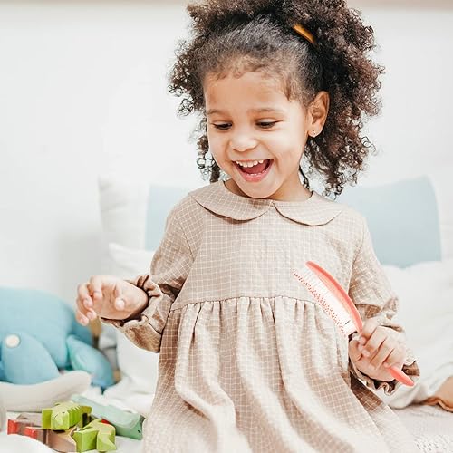 Miniatura 8 de RHOS Cepillo desenredante para niñas, niños y niños, cepillo de pelo con cerdas suaves para cabello rizado, fino, corto, largo, húmedo y seco,