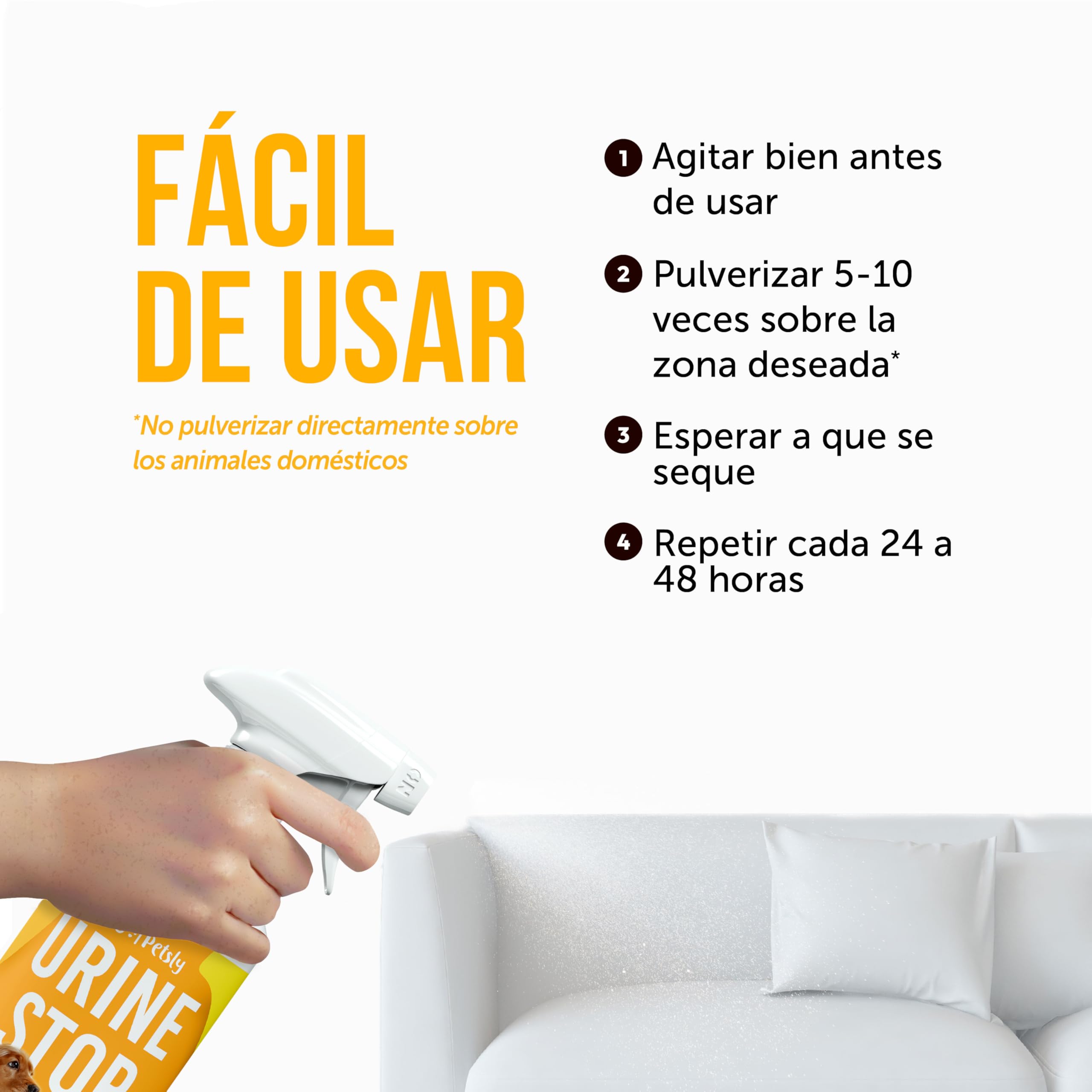 Petsly® Repelente Orina Perros y Gatos -500ml- Triple Acción - Adiestramiento, Evitar Pipi Perros y Gatos, Eliminador de Olores - Uso Interior y Exterior - No Mancha - Aroma Cítrico - Repelente Gatos