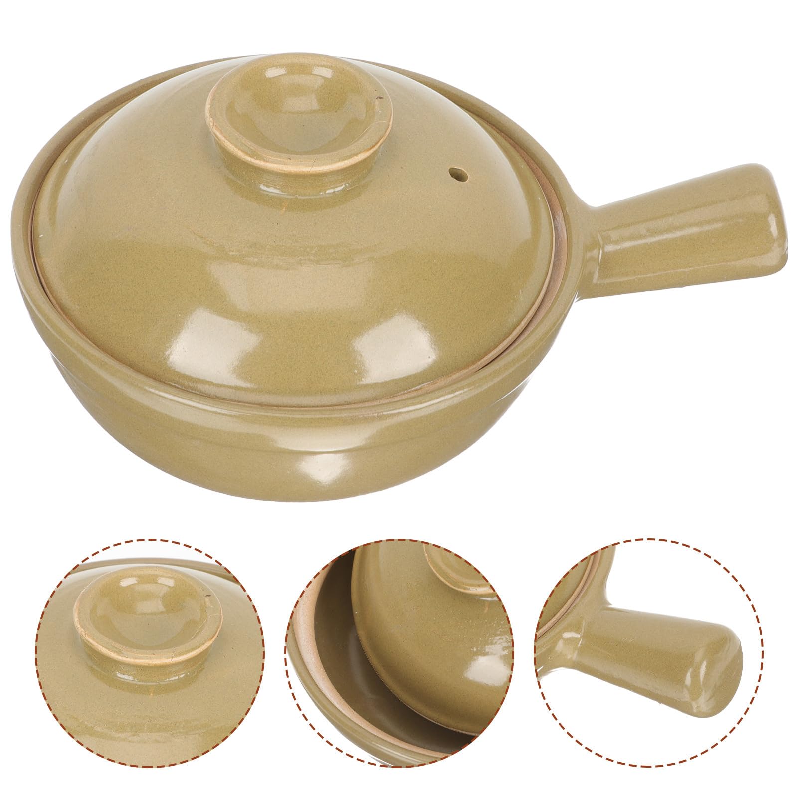 Pentola per Stufati Monouso 0, 5l in Argilla Cinese Manico Singolo | Facile da Pulire, Uso Sicuro, per Cucina Domestica, Adatta a Ricette di Riso, Noodles e Zuppa
