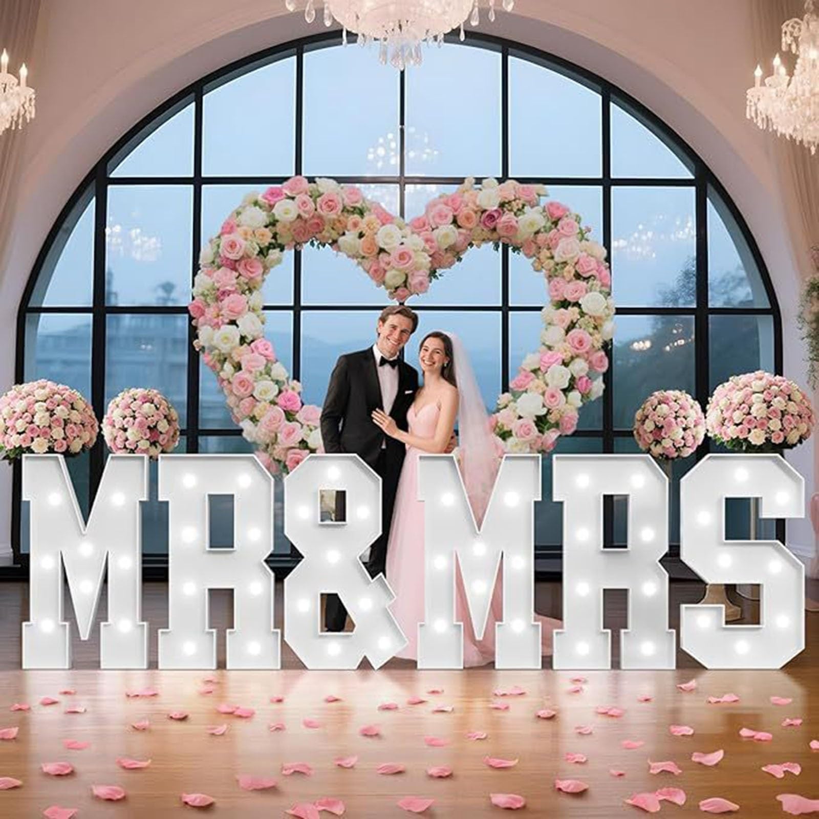 70/100/120cm Marquee Letters Numbers Large Light Up Letters Baby Shower Decorations Wedding Engagement Proposal White Party Decorations Sign Big Cardboard Backdrop(Letter M,120cm/4FT)