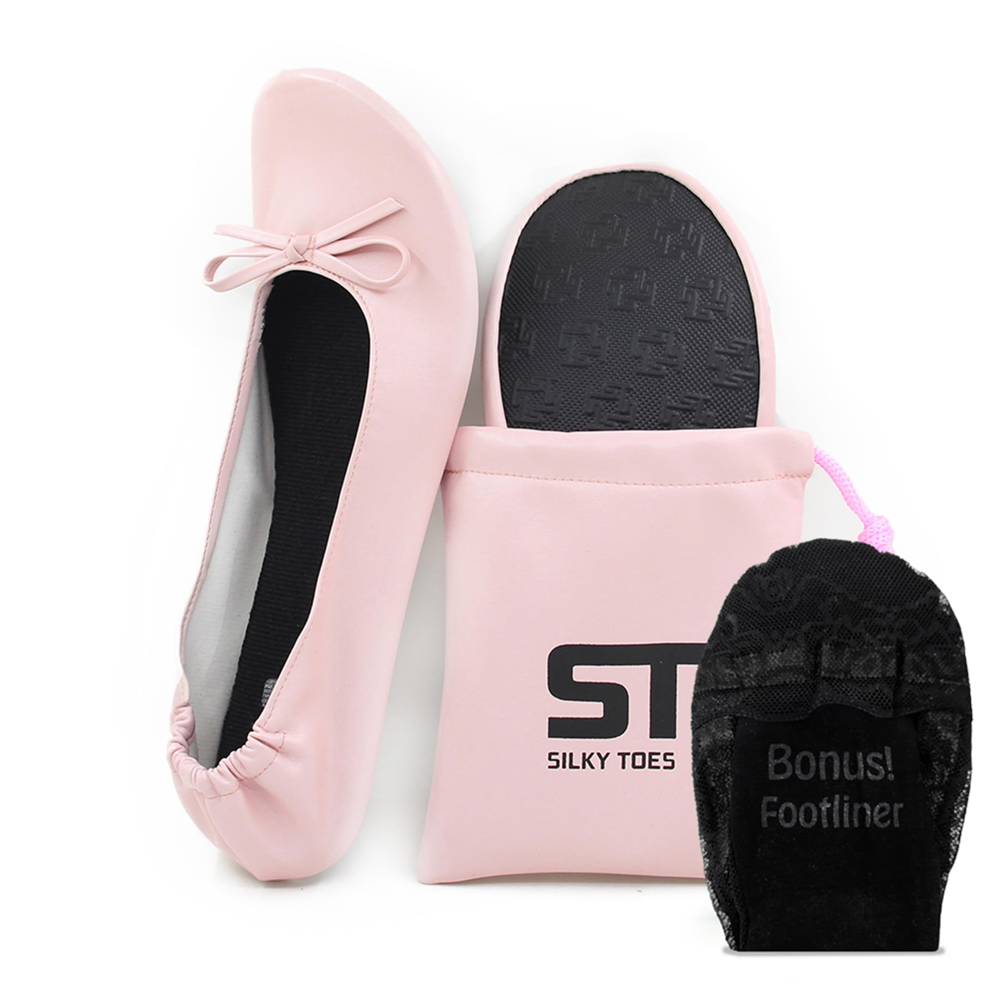 Silky Toes Women’s Foldable Ballet Flats - Portable Roll-Up Slippers for Purse, Travel, or Events - Comfortable Ballerina Shoes